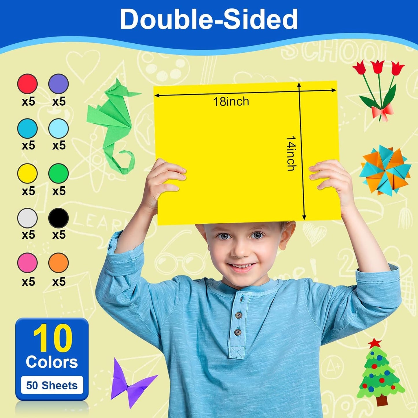 20 Pcs Poster Board Colorful Paper 14x18, ROOKEA Vision Boards Bulk Blank Graphic Display Posterboard Card Paper for Kids School Classroom Arts Craft Projects Drawing Scrapbooking