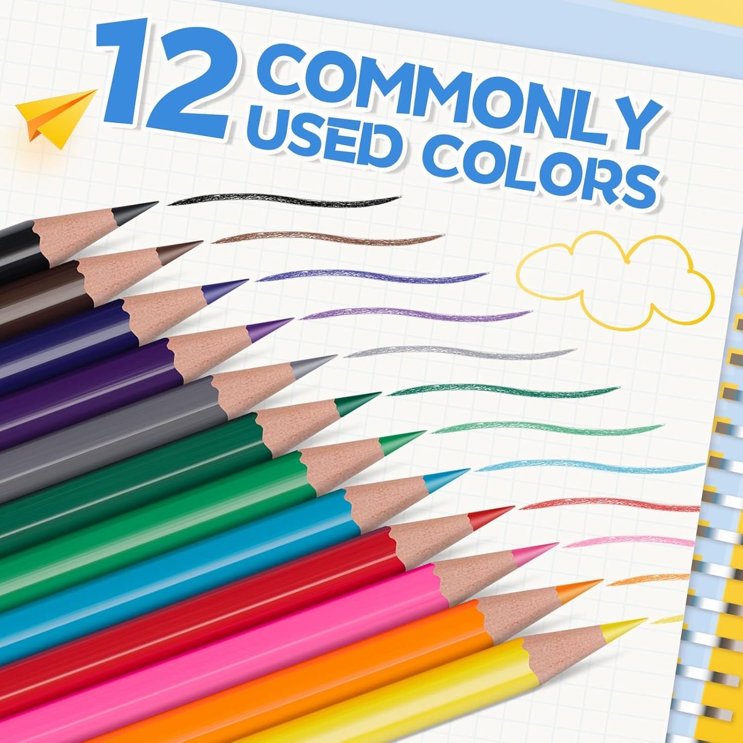 144 Count Colored Pencils for Kids, 12 Pack Colored Pencils Bulk in 12 Vibrant Colors, Pre-sharpened Color Pencil, Bulk School Supplies for Teachers, Classroom Prizes, Art Supplies for Adults