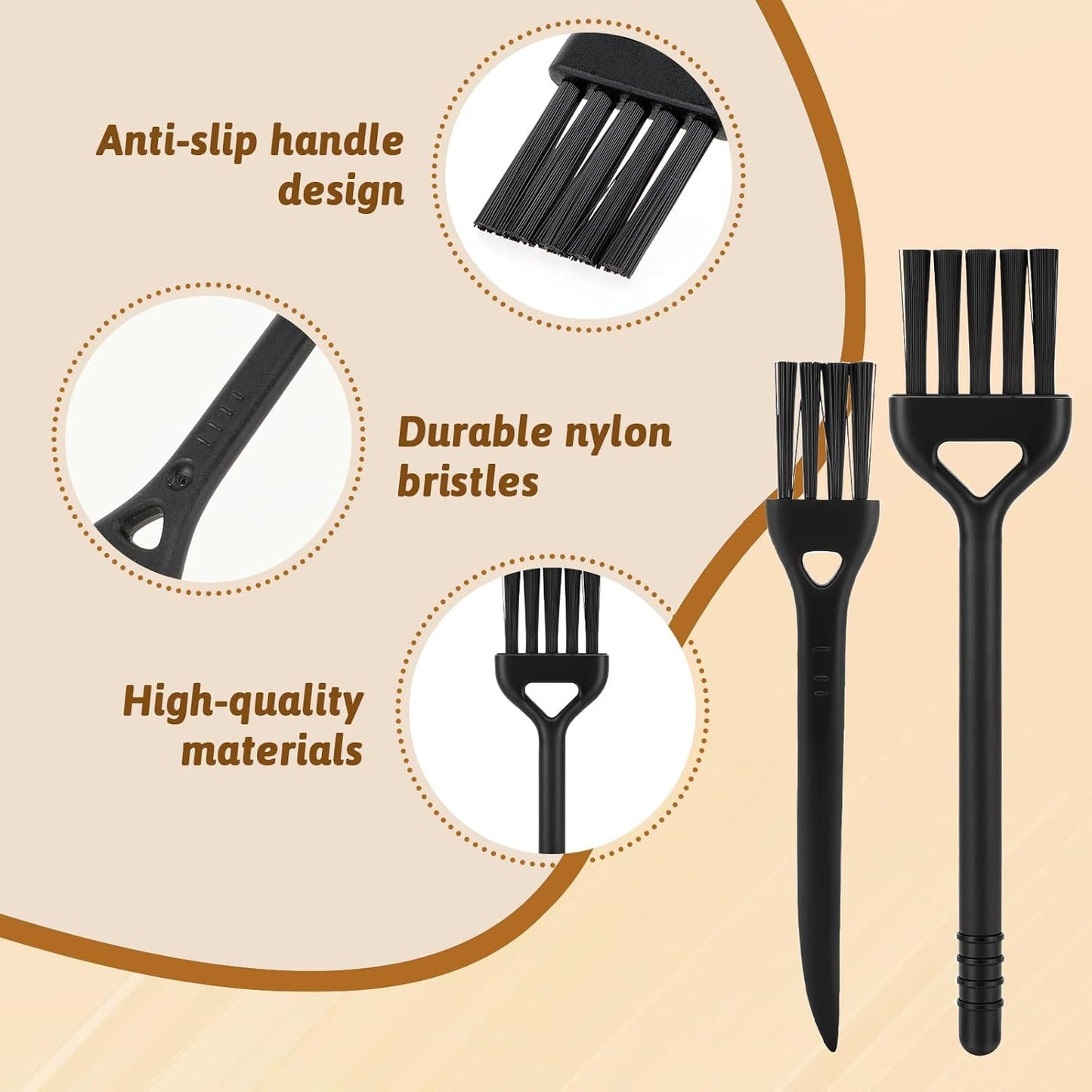 6 Pcs Mini Keyboard Cleaning Brushes Computer Brush Portable Cleaning Kit Antistatic Small Cleaner Multi-Function Brush Dust Clean Brushes for Camera Narrow Spaces (Black)