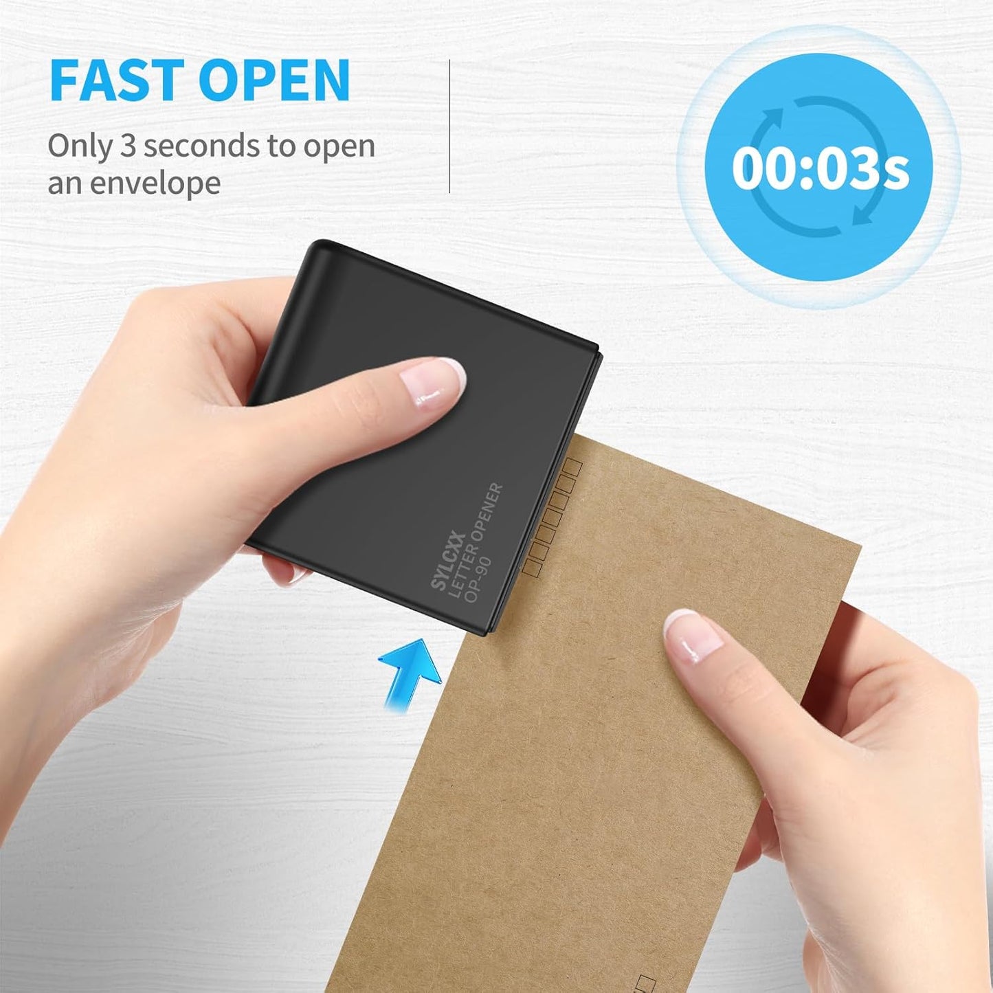 Battery Operated Electric Letter Opener - 2PCS Letter Openers Envelope Slitter, Envelope Opener, Mail Opener, Universal Envelope Efficient Letter Opener Tool for Office, Home (Black)