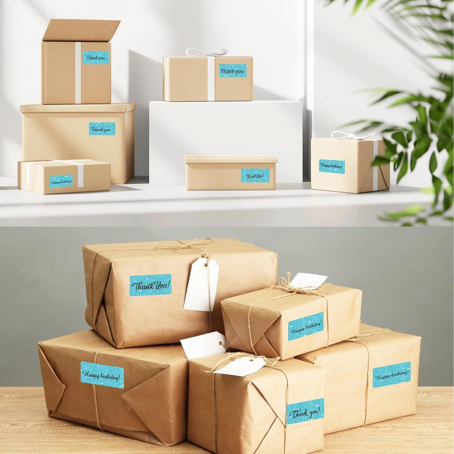 2"x1" Holographic Thermal Labels Stickers, Glitter Direct Thermal Printer Labels, Waterproof Self-Adhesive Address Shipping Label Stickers, 300 Sheet/ 1 Roll, Holographic Shiny Blue