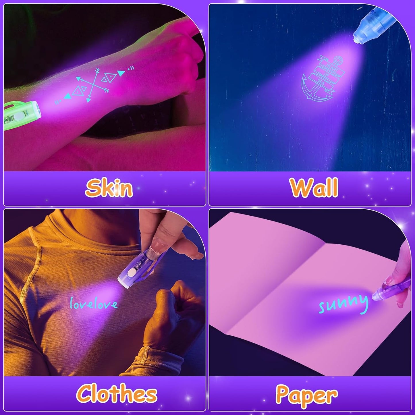 30PCS Invisible Ink Pen, Spy Invisible Ink Pen With UV Light, for Kids Halloween Party Favor, Christmas Gift Funny Pens for Children Classroom Prizes Birthday Party