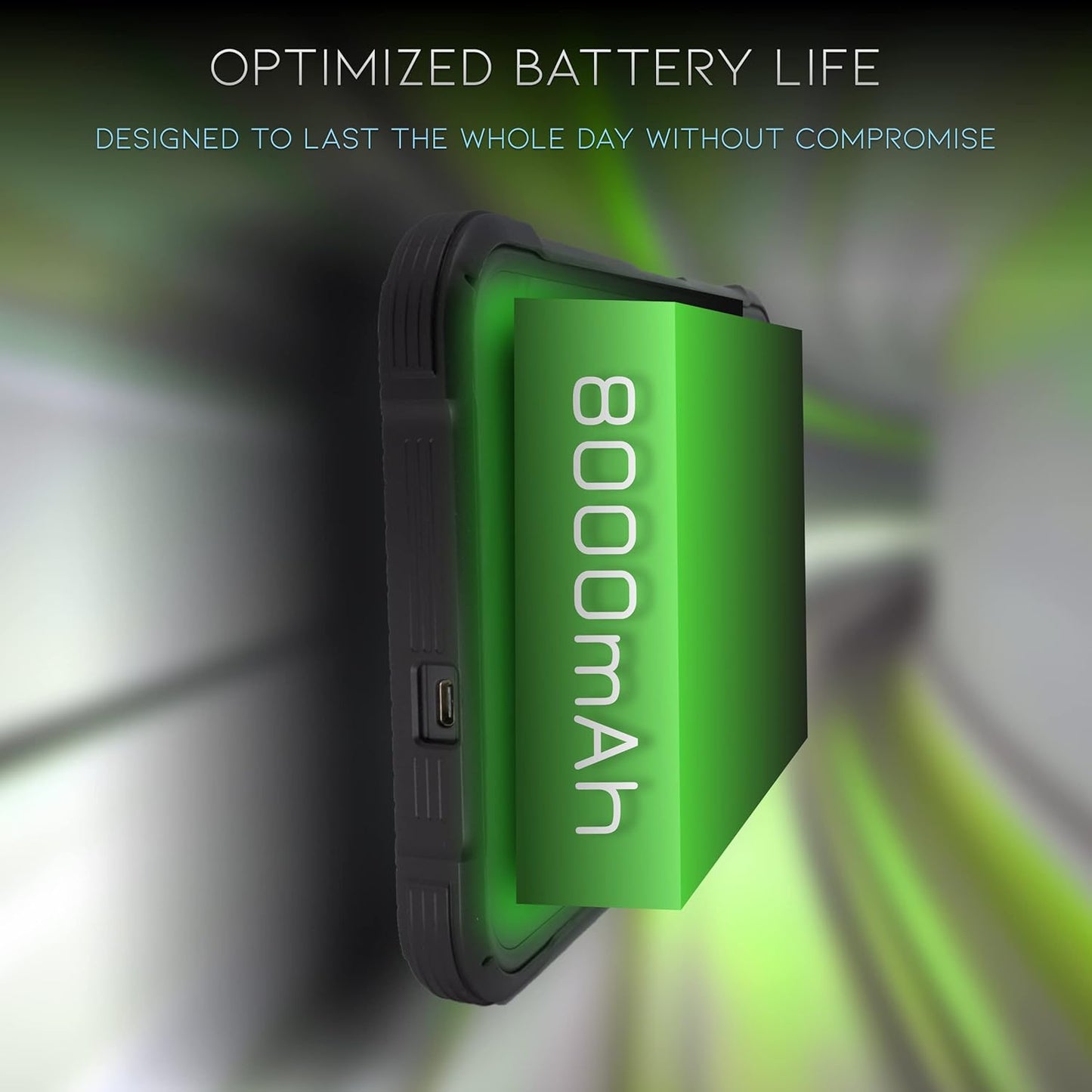 Heavy Duty Android Tablet with Integrated Barcode Scanner, 2D/1D/QR Zebra SE4710 Reader, Android 9, WiFi/GPS/Bluetooth, 8000mAH All-Day Battery (Tablet + Protective Case)