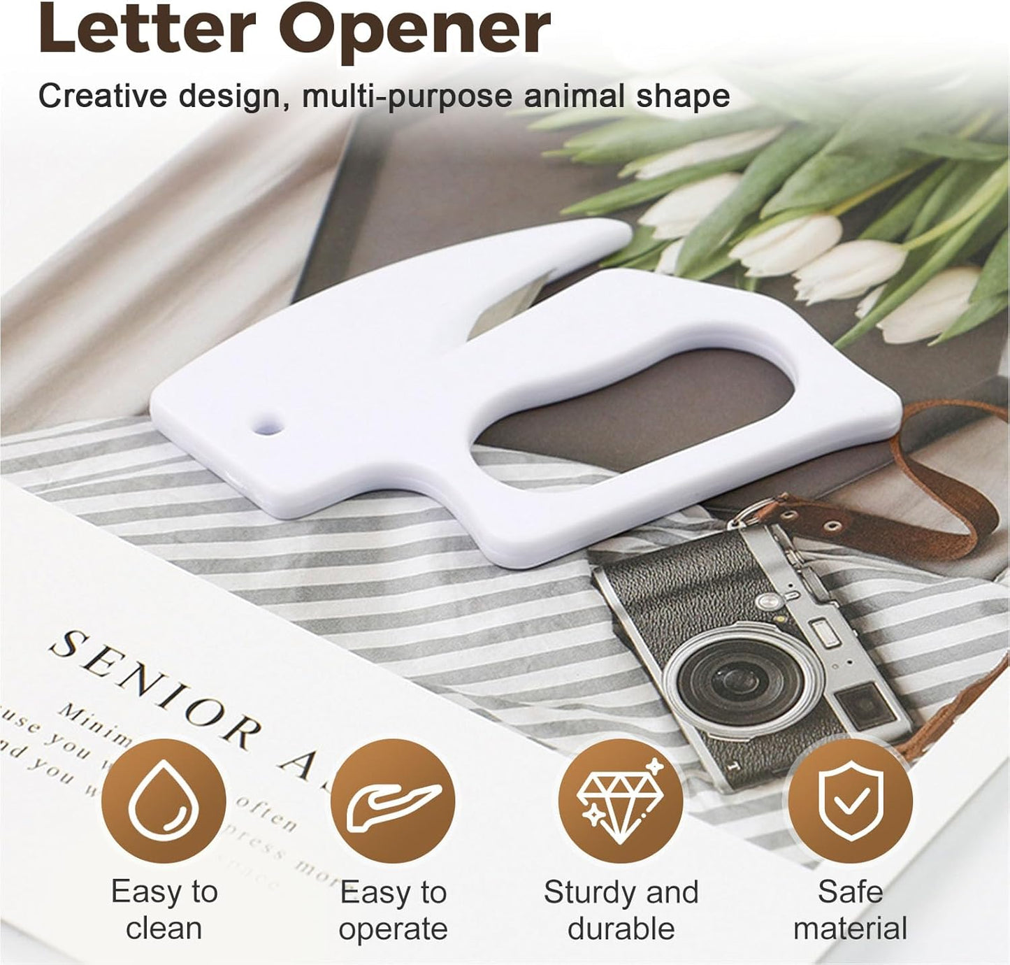 Envelope Opener, New Upgrade Envelope Opener Slitter with Concealed Blade, Envelope Opener for Office, Wrapping Paper Cutter Package Opener Tool (6 PCS)