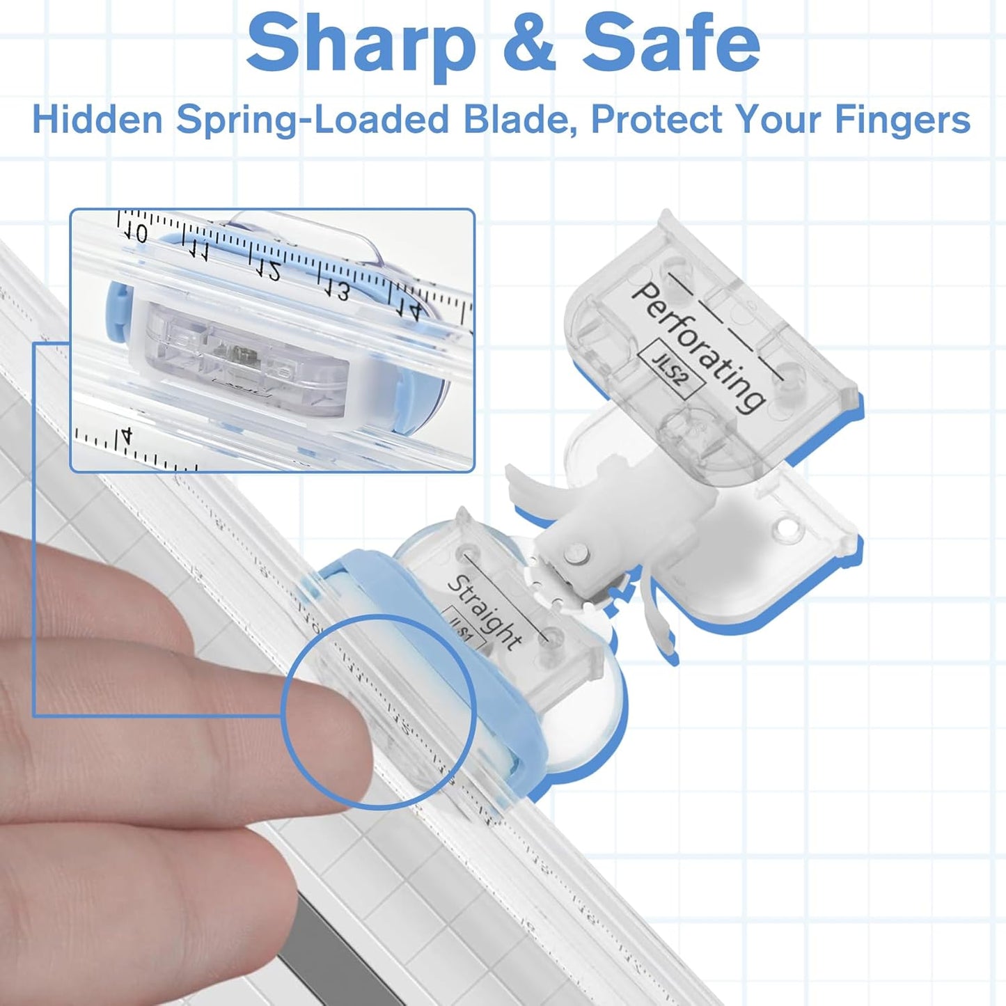 3-in-1 Paper Trimmer with Straight, Scoring & Perforating Blades, 9" A5 Cutter for Crafting, Scrapbooking, Cardstock, Labels & Home Office Use – Compact & Portable (Blue)