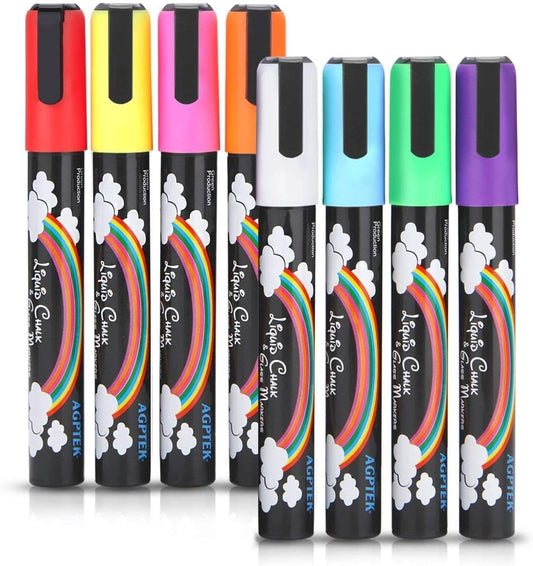AGPTEK® Fluorescent Marker Pen 8 Colors/set for LED Writing Menu Board