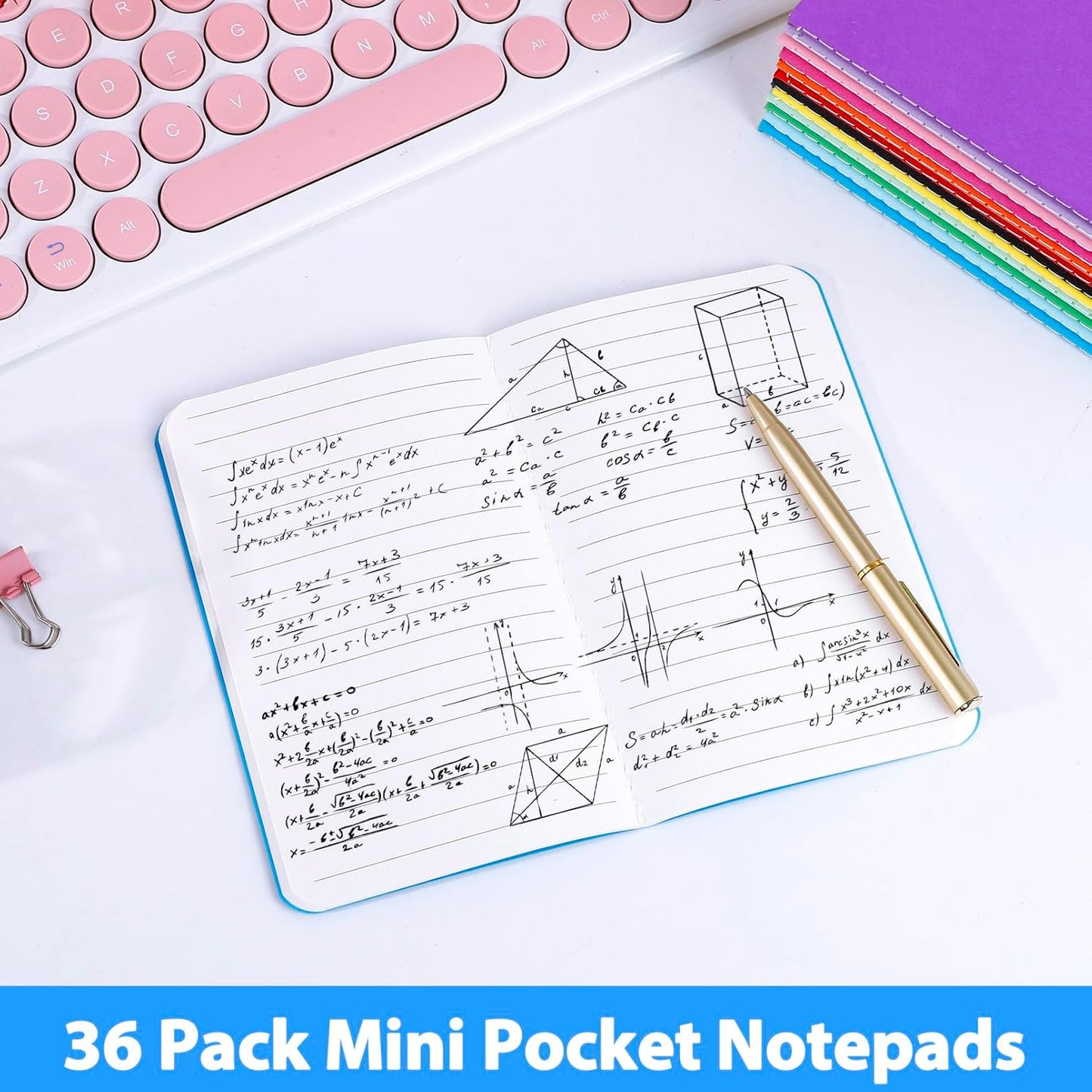 36 Pack Small Lined Notebooks Bulk,Mini Pocket Notebooks,Mini Journal Memo Notepads for Students,Traveler,Office Meeting Supplies,12 Bright Colors,3.5 X 5.5 Inch,30 Sheets/60 Pages