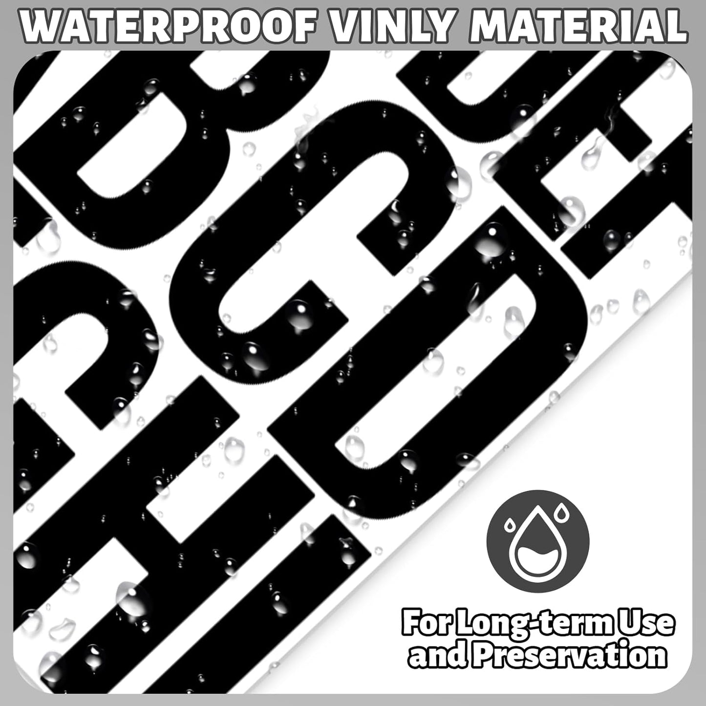 16 Sheets Black Letter Stickers Large 3+4 Inch, Big Vinyl Alphabet Letter Stickers Waterproof, Black Capital ABC Decals Labels for Mailbox Poster Bulletin Board Signs Classroom Office DIY Crafts Art