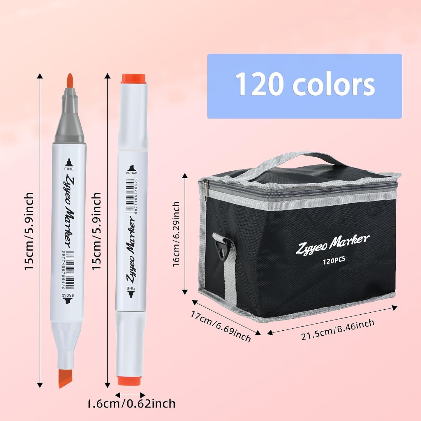 Alcohol Markers Pens,120 Colors Dual Tip Art Marker Pens for Adults,Artist,Kids, Wide Chisel and Fine Tip Equipped with Black Suitcase for Book Painting Card Making, Art Supplies.