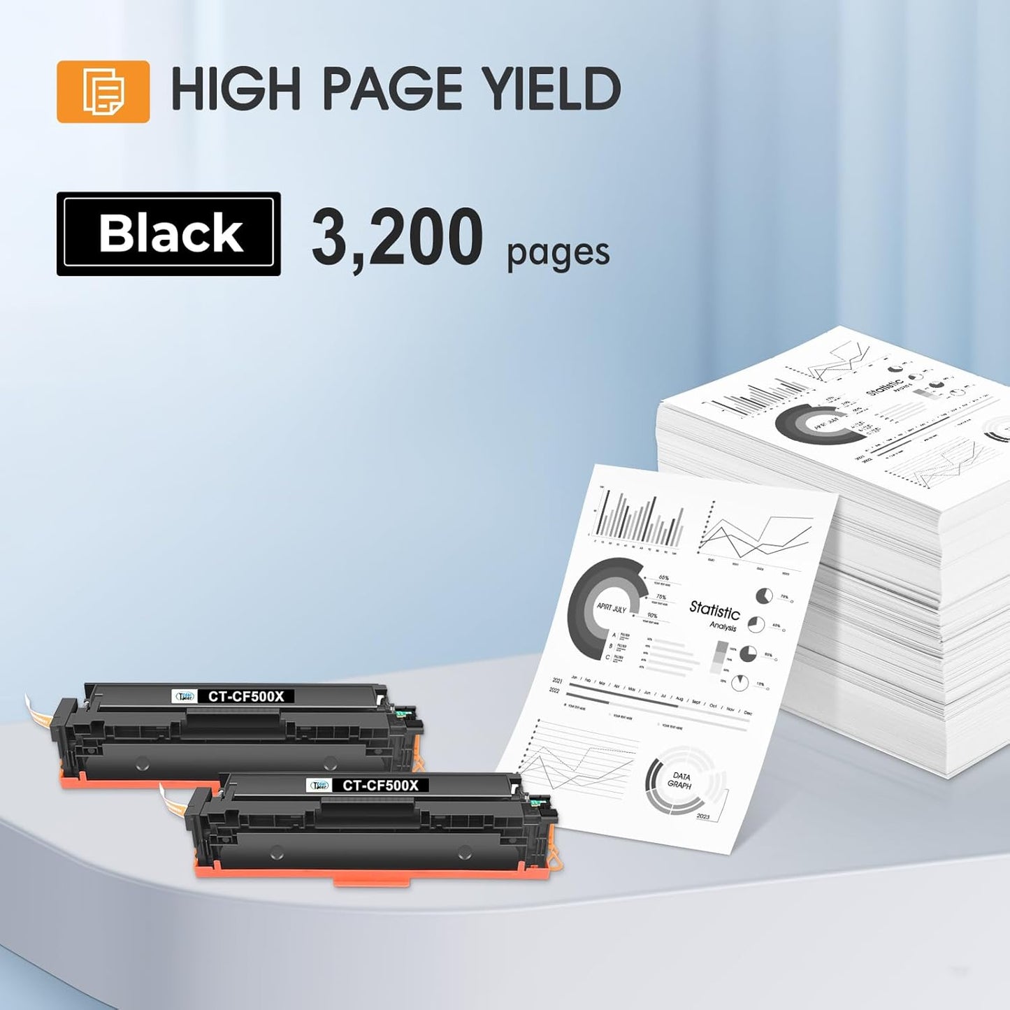 202X 202A Black High Yield Toner Cartridges: Compatible Replacement for HP 202X CF500X 202A CF500A Color Laserjet Pro MFP M281fdw M281cdw M281fdn M254dn M254nw M281 M254 Toner Printer (2 Pack)