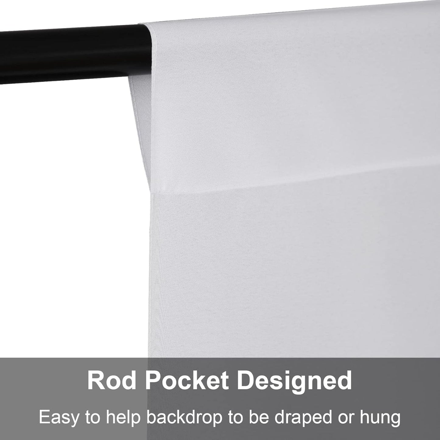 Joccun 10X10FT White Backdrop Background for Photography,Polyester Backdrop Curtain Background Screen for Photography,Photoshoot,Video Recording,Studio(10X10ft,White)