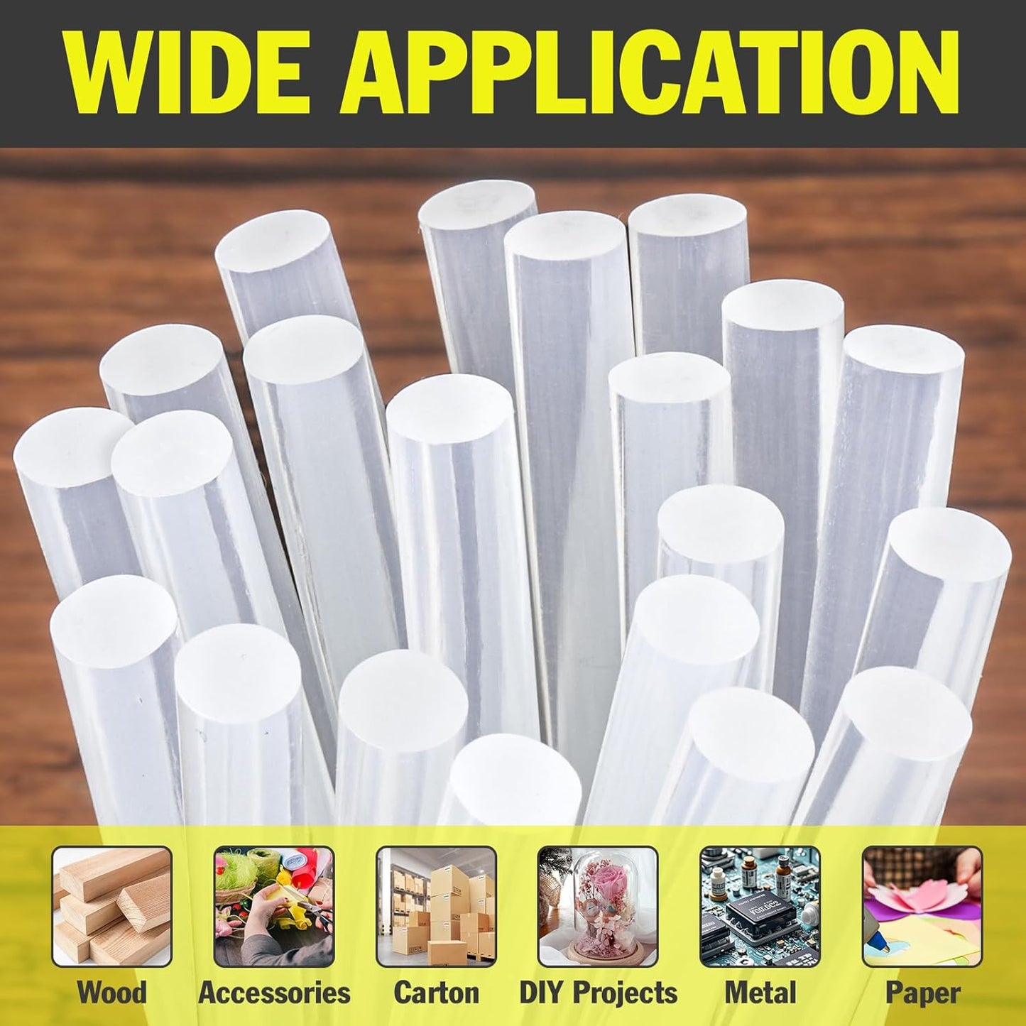 600 Pack Mini Hot Glue Sticks, 4" Long x 0.27" Diameter Glue Sticks for Glue Gun, Perfect Fit for Mini Glue Guns, Widely Used in Wood, Metal, Glass, Plastic, Floral, Fabric, Leather, Foam