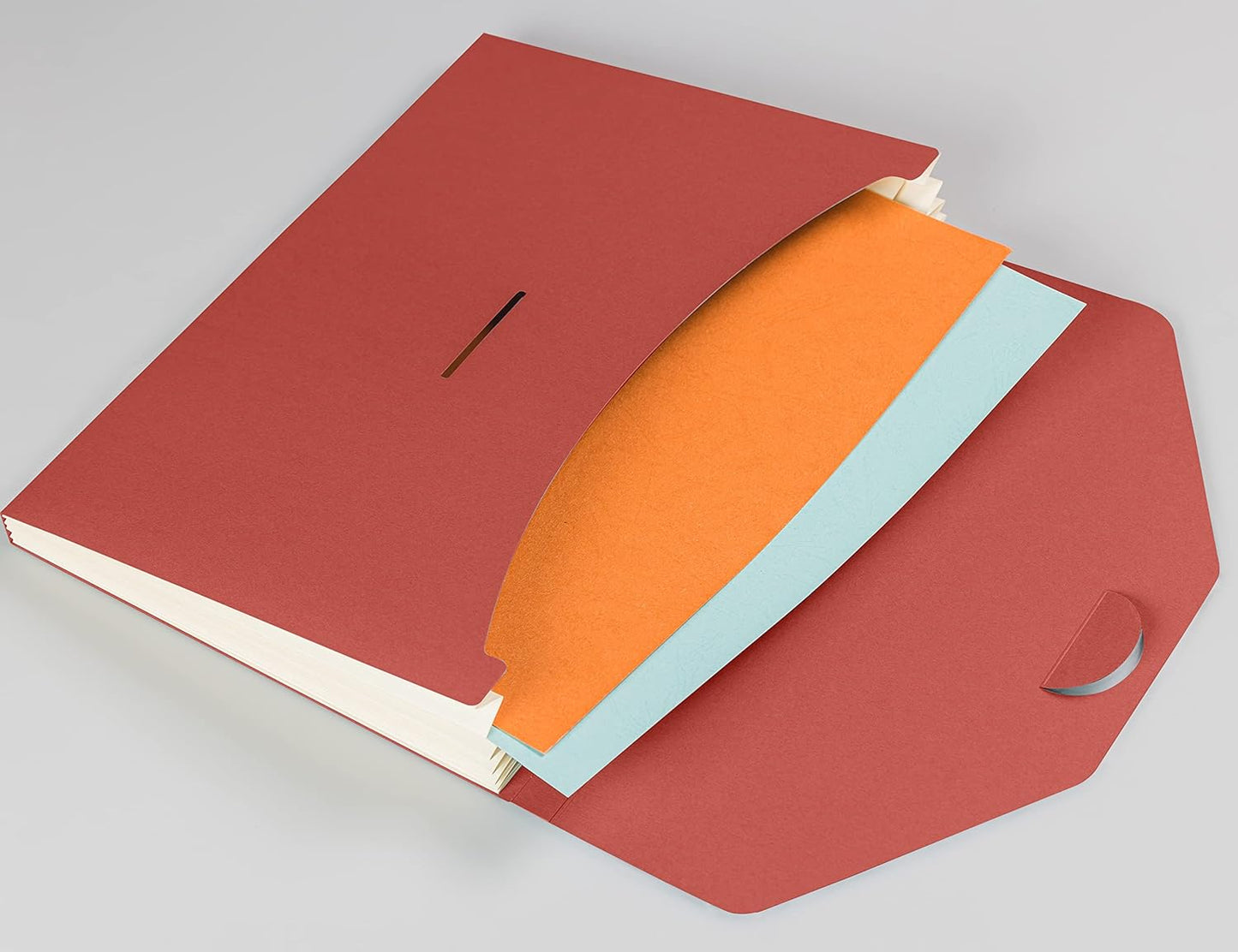 Blue Lake ECOLIFE Recyclable Paper 6-Pockets Expanding File Document Folder Plastic Free, Accordian File Organizer - A4 Letter Size, 200 Sheet Capacity for School, Office, Home Ruby