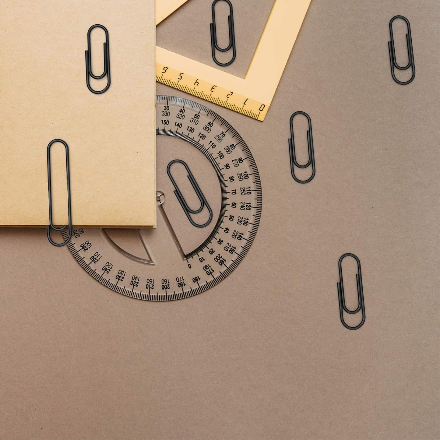 520 PCS Black Paper Clips Assorted Sizes, Small Medium and Large (1.1", 1.3" & 2"), Paperclips for Office, School, Home Supplies-Black