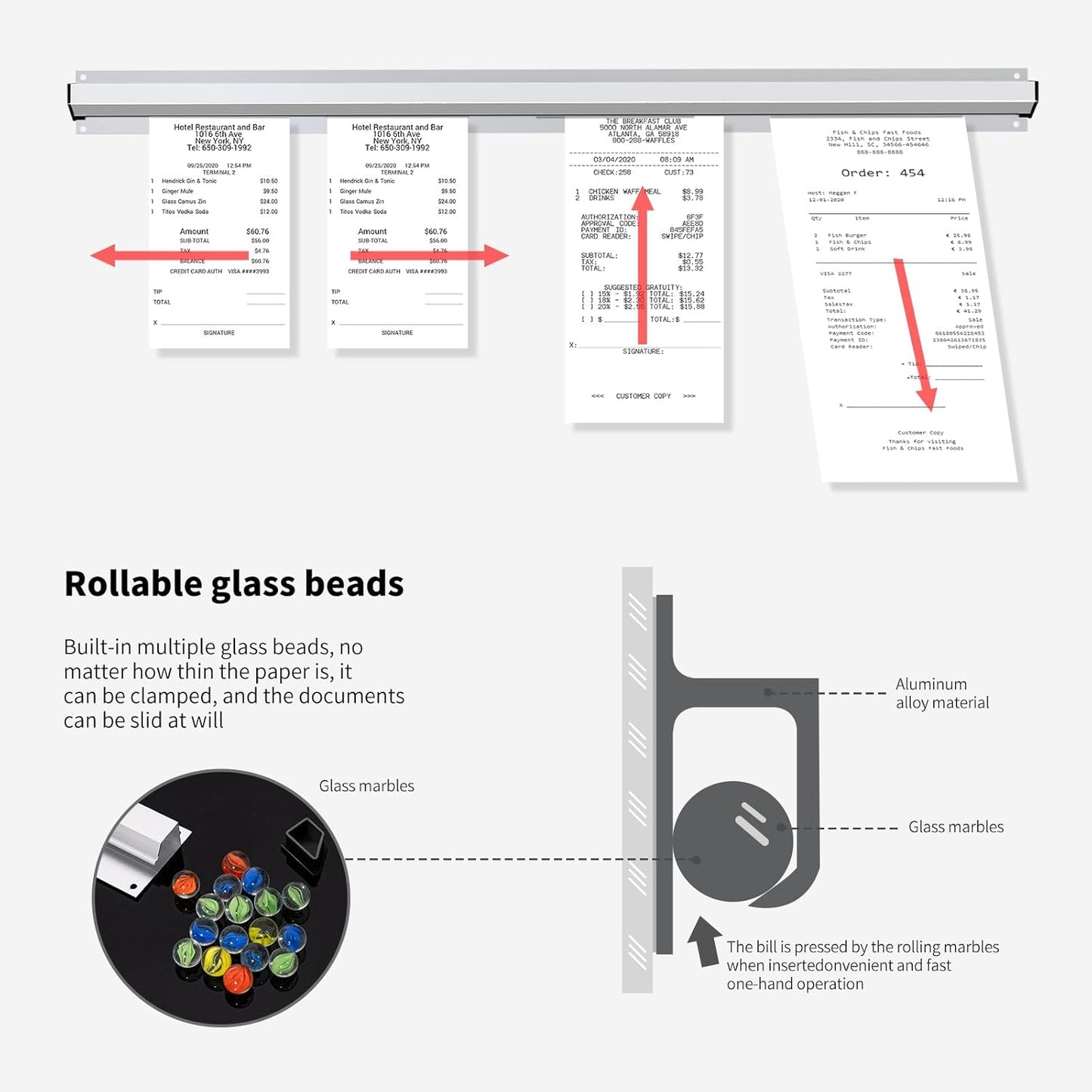 Irenare Ticket Holder - 60 Inch, 2 Pcs Restaurant Order Display Rack