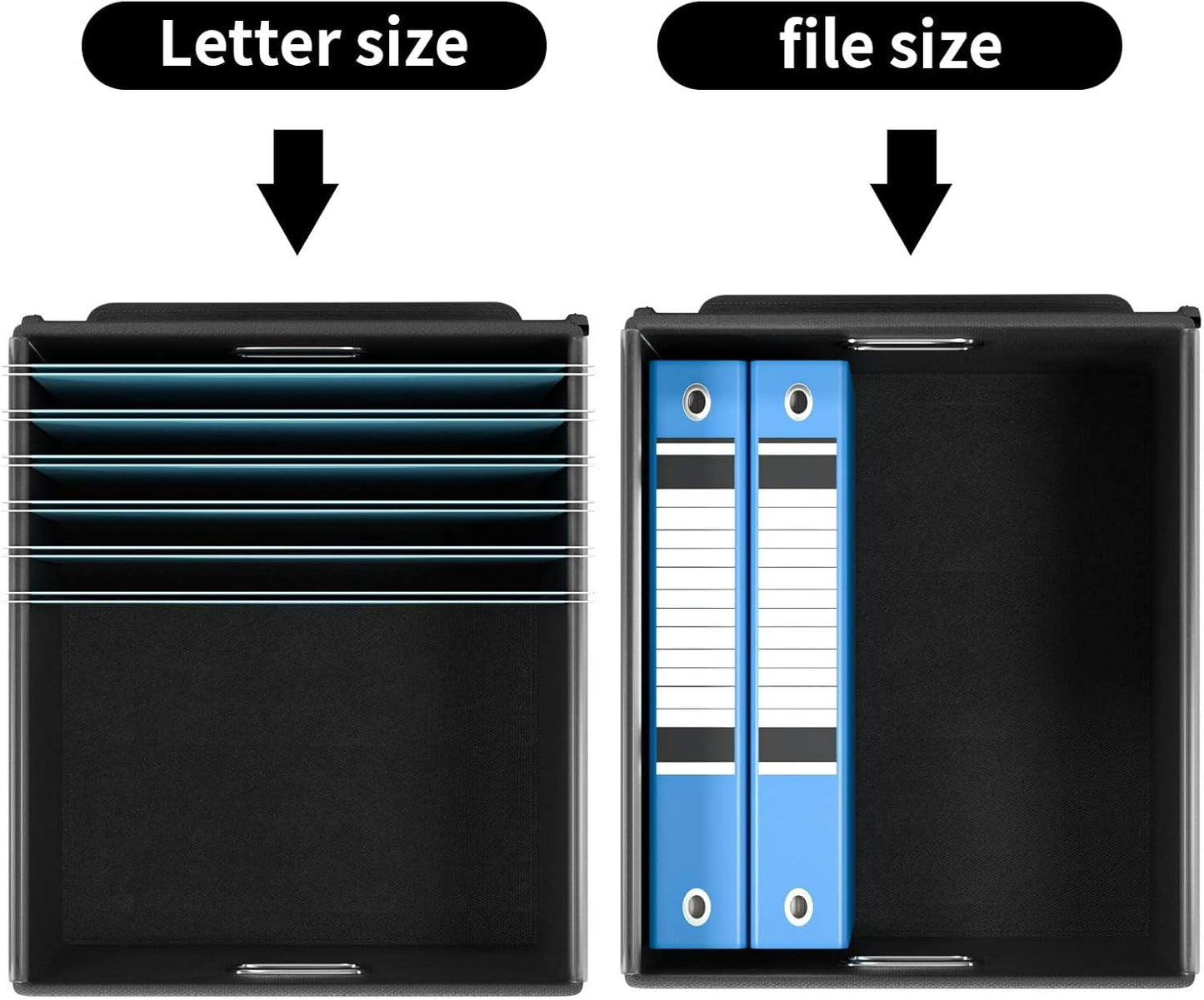 Huolewa Decorative File Organizer Boxes Office Document Storage with Lids, Linen File Storage Organizer Boxes, Universal Hanging Filing Organization Box for Letter/Legal Folder,Home File Storage Bins