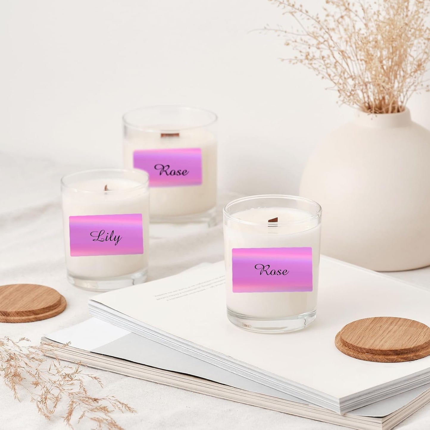 2.25"x1.25" Direct Thermal Labels, Holographic Thermal Printer Labels for Barcode, Self-Adhesive Address Shipping Thermal Label Stickers-1 Roll, 300 Labels, Holographic Pink