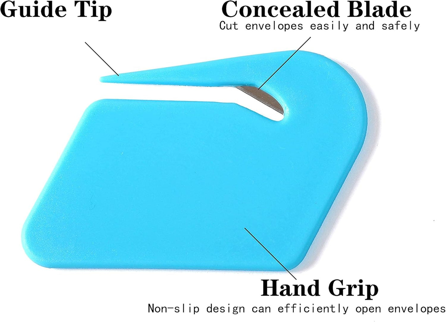 Magnetic Letter Openers Envelope,3 Pack,Envelope Opener Slitter,Mail Openers Blade with Magnet,Letter Opener for Women,Envelope Cutter (Black,White,Lake blue)