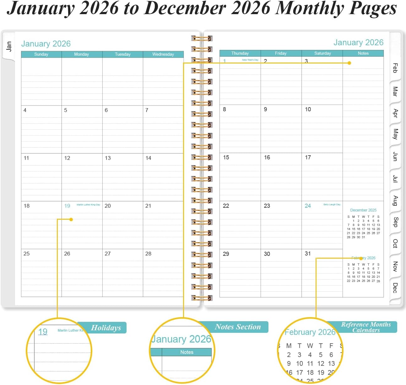 2026 Appointment Book & Planner - 2026 Daily Hourly Planner from January 2026 - December 2026, Weekly Appointment Book with 30-Minute Interval, Medium 6.4" x 8.5", Flower-A