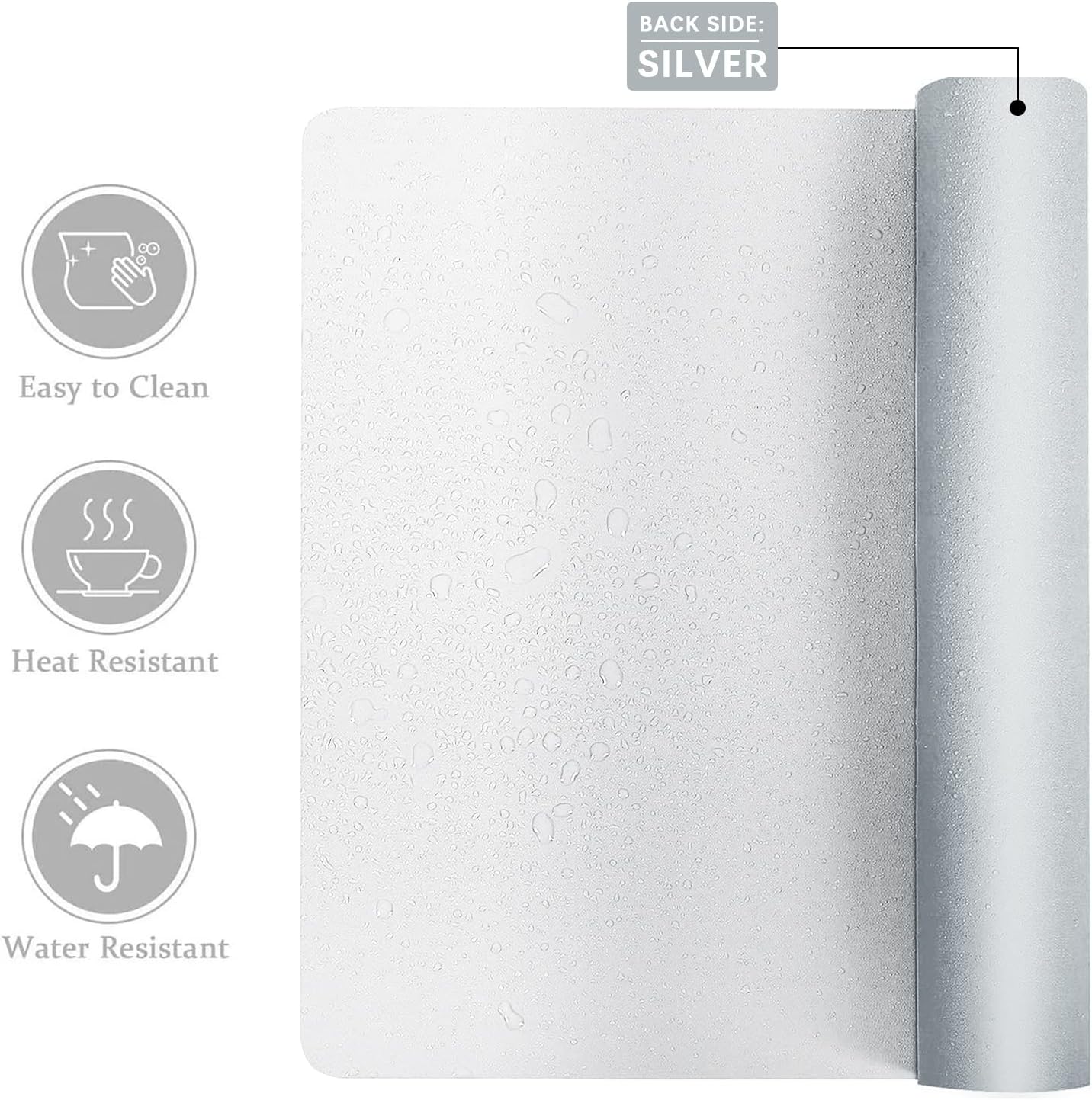 Aothia Double-Sided PU Leather Desk Pad - Non-Slip Large Mouse Pad & Desk Mat for Office, Home - Waterproof, Easy to Clean, Durable Dual-Sided Surface (31.5" x 15.7", White)