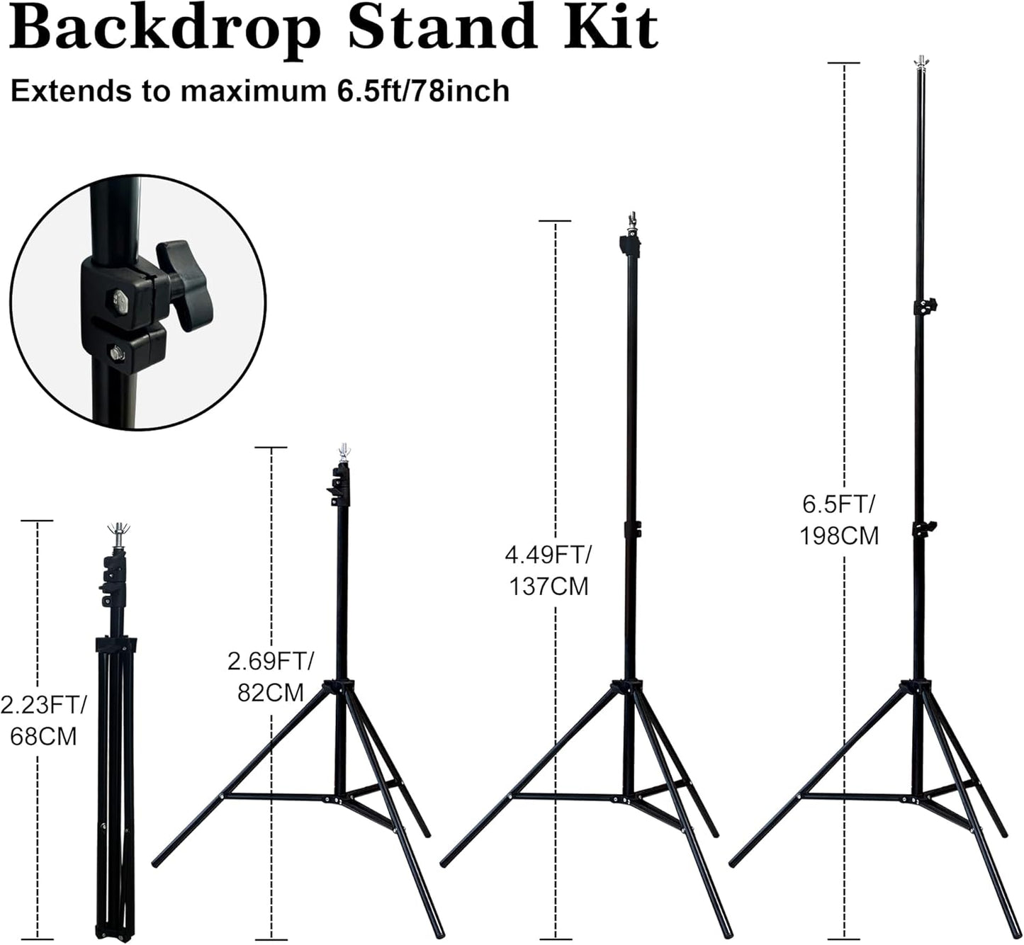 2 in 1 Green Backdrop Stand Kit, 6.5x6.5 ft Portable Dual Rod Stand kit with 6x7ft Green Backdrop-Premium Polyester for Video Streaming, Portrait Photoshoot, Wall Mounted, Parties