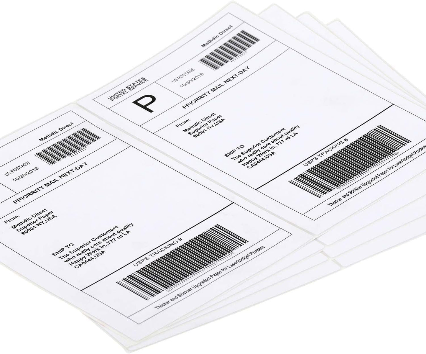 4000 Labels Half Sheet Matte Blank White Round Corner Self Adhesive Shipping Labels for Laser and Ink Jet Printers