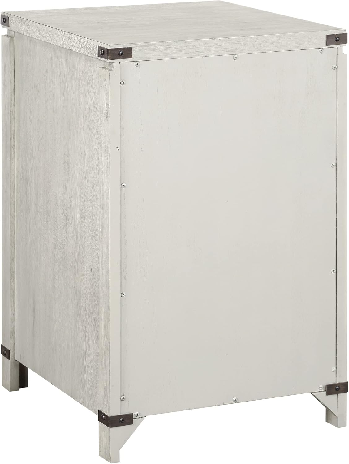 OSP Home Furnishings Designs Baton Rouge 2 Drawer File Cabinet with Rustic Design and Metal Accents, Champagne Oak