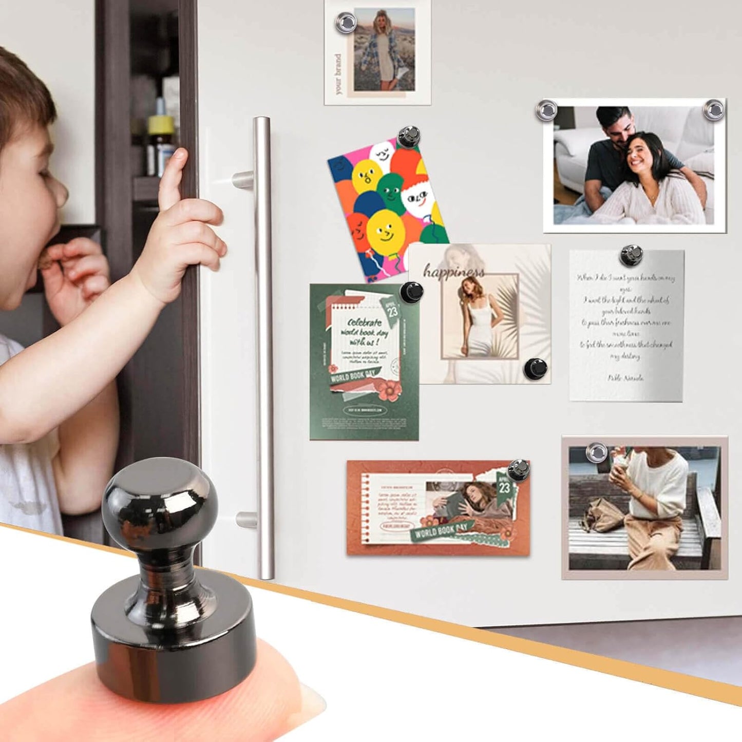 25Pcs Strong Fridge Magnets, Refrigerator Magnets for Whiteboard, Magnetic Push Pins Small Whiteboard Magnets for Classroom, Magnetic Decorative Magnets, Locker Accessories and Dry Erase Magnets