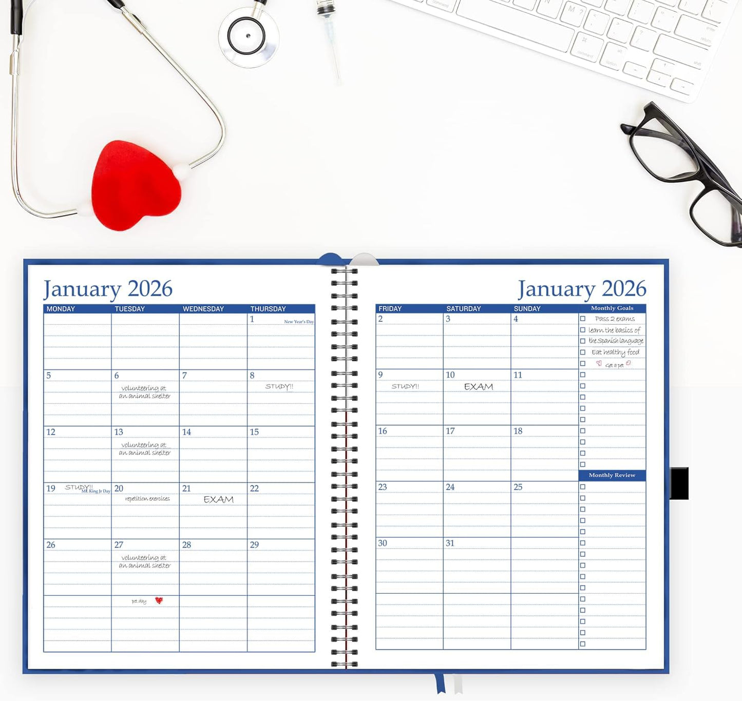 Hourly Planner 2025-2026 by StriveZen, January 2025 - July 2026, Weekly Appointment Book, Daily Scheduling Calendar, Medical, Business, 15 minutes, Pockets, Large, HARDCOVER, 8.5x11