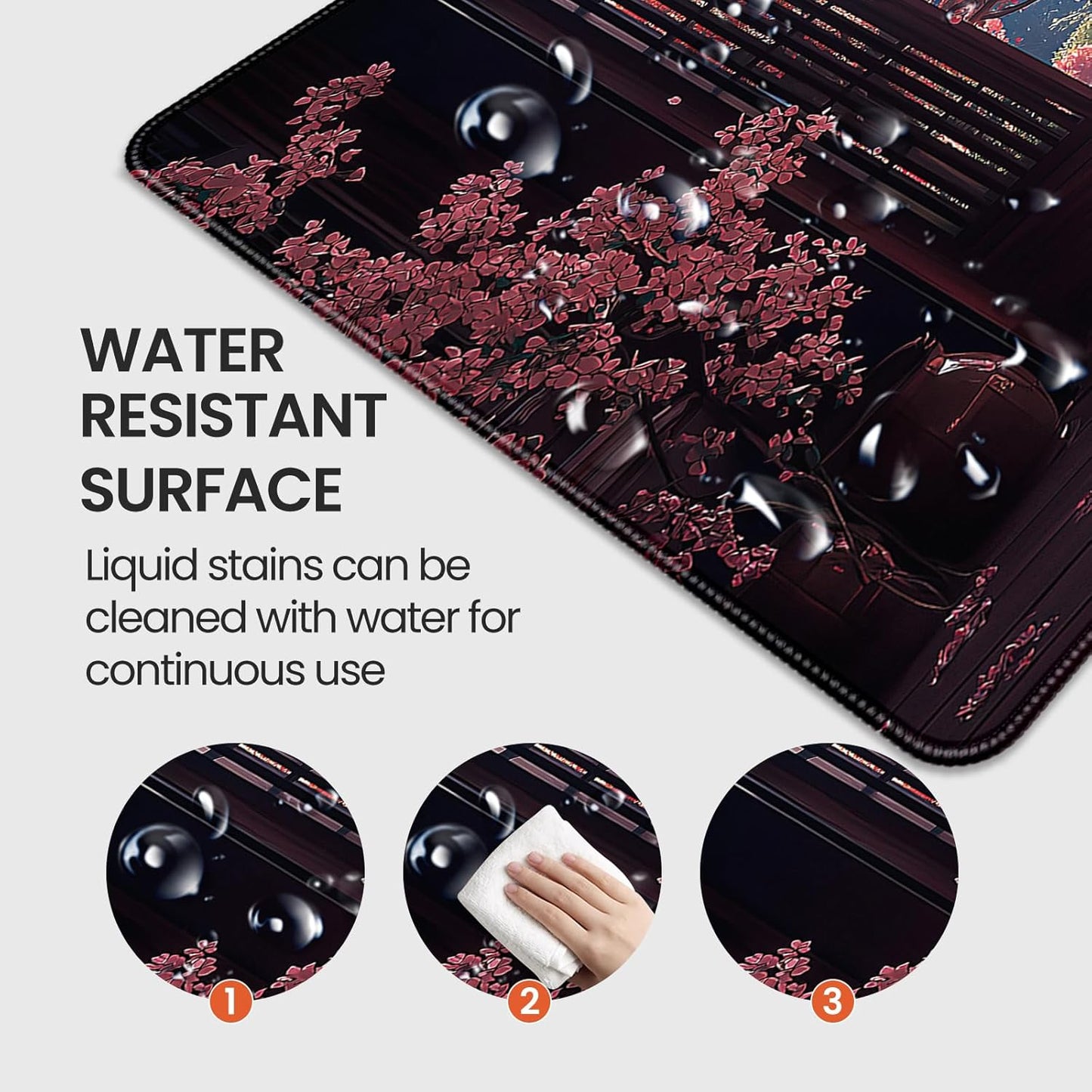 35.4 x 15.7 inches, Large Desktop Mouse pad, Keyboard and Mouse Pads for Work and Home Computers, and Large Laptop Mouse mat，Japanese-Style Cherry Blossom Mountain View