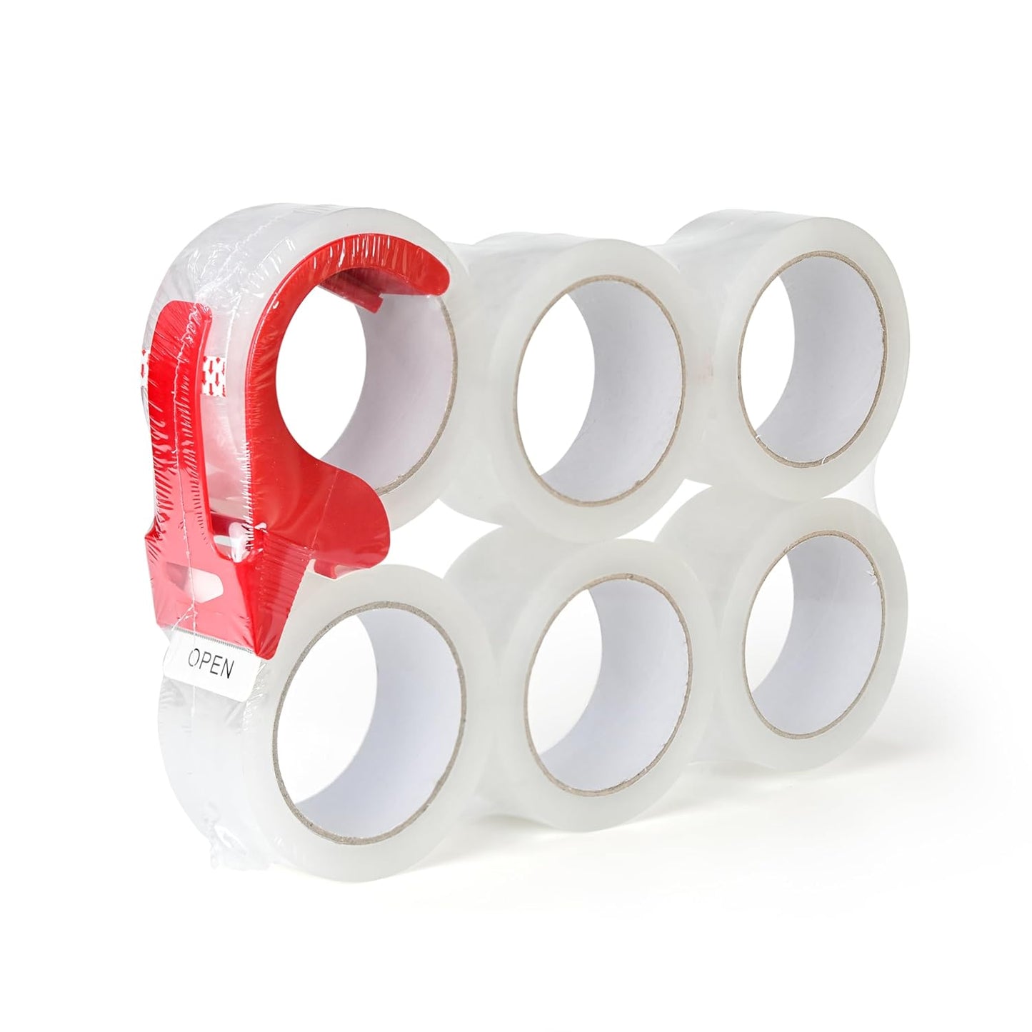 AUSTARK Clear Packing Tape, 2.7 mil, 1.88 inch x 60 Yards Per Roll, 6 Rolls Shipping Tape with Dispenser for Packaging Sealing Moving