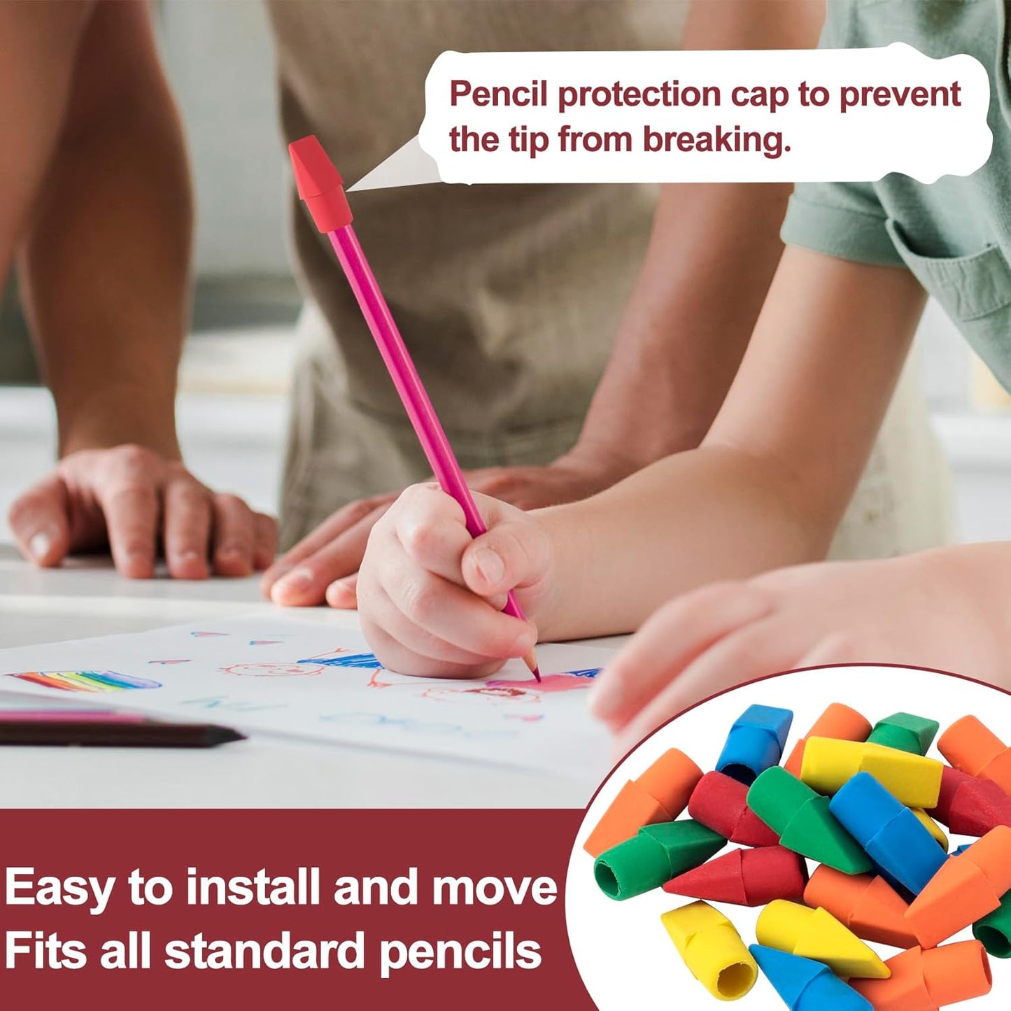 12 Pack Random Color Pencil Top Erasers, Halloween Pencil Topper Erasers, Fun Pencil Cap Erasers Bulks, School Supplies for School, Office, Classroom, Kid, Adults Painting Drawing