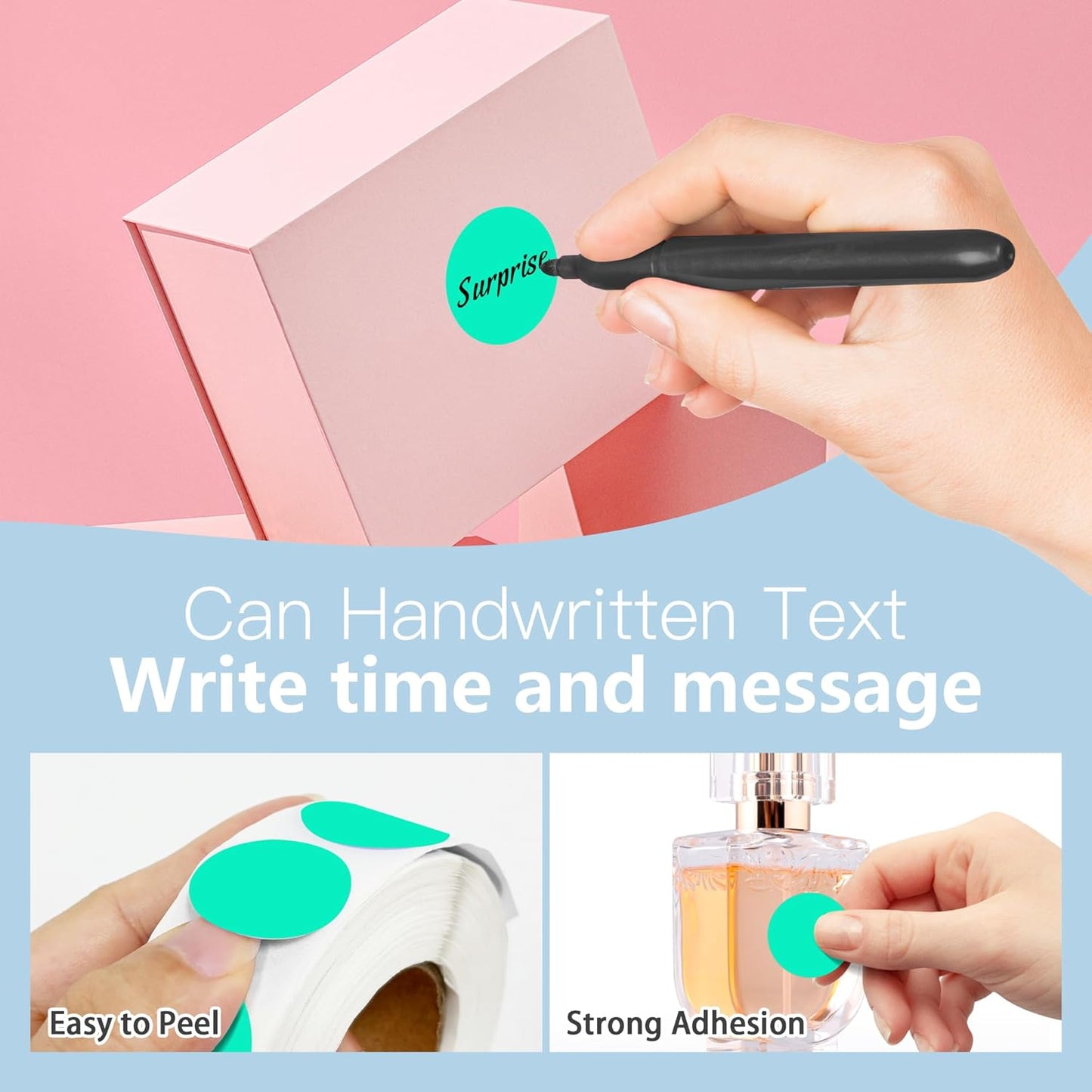 1 Inch Round Color Coding Labels, 1000 Dots Per Roll Aqua Color Coded Dot Stickers, Round Color Dot Labels for Organizing, Filing, and Storage