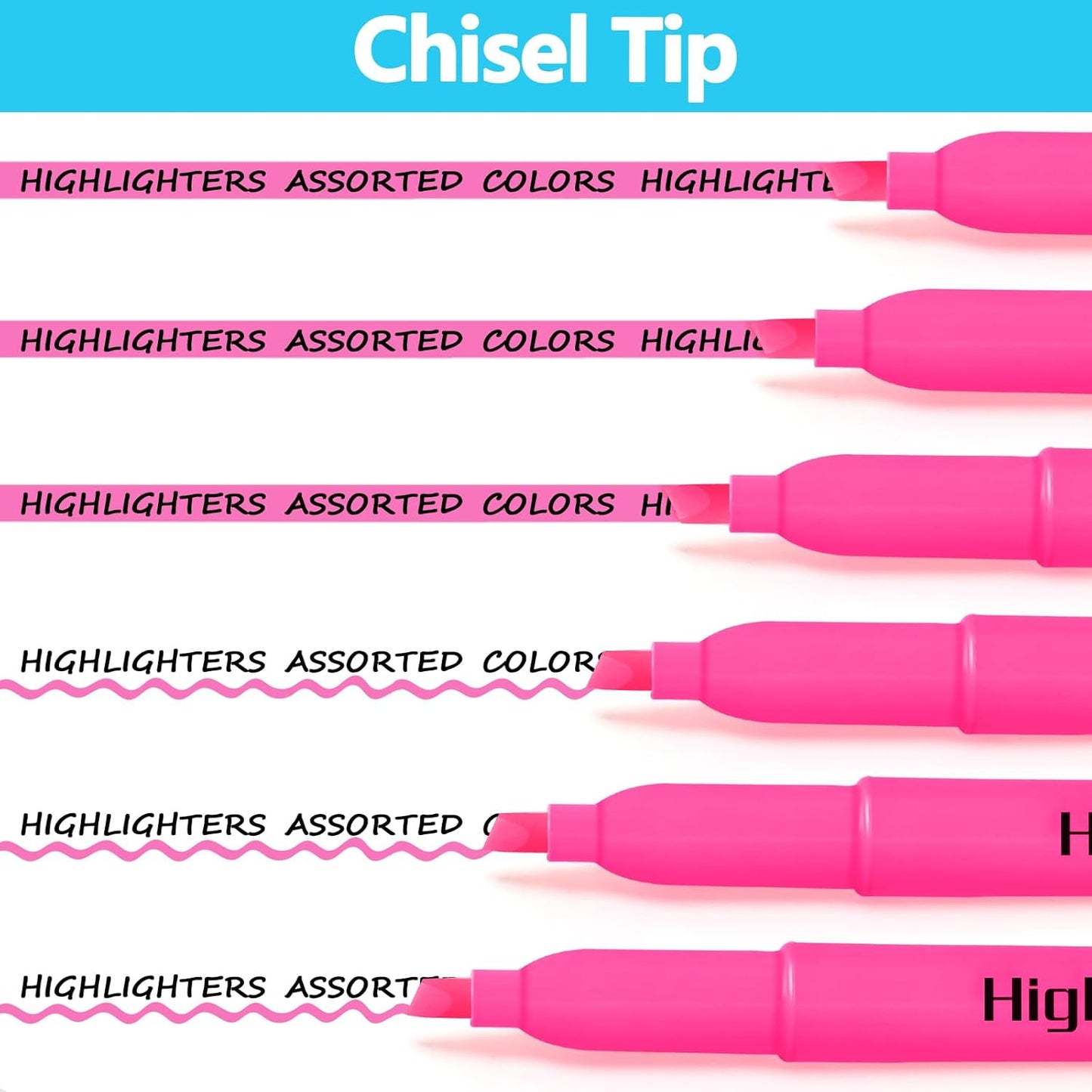 Highlighters Bulk - Quick-Dry No Bleed Markers for Office Classroom School Supplies Adults Kids Teachers Students (Pink, 30)