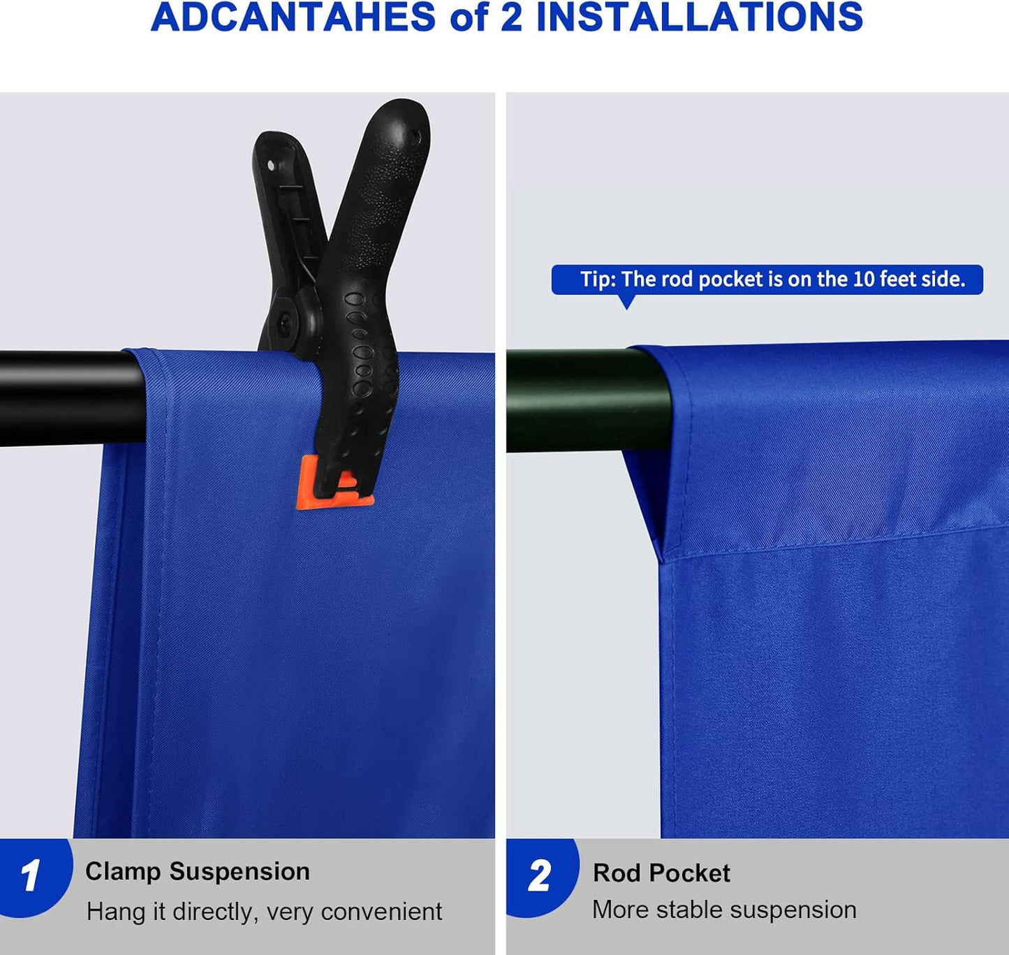 Aimosen 10X7 FT Royal Blue Screen Backdrop for Photography, Chromakey Blue Photo Background Curtain Seamless for Video Meeting Photoshoot Party