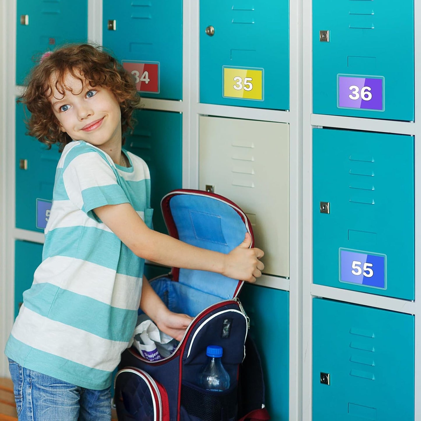 Jeyiour 100 Pcs Label Holders Adhesive Nameplate Pockets Storage Bin Labels Index Card Holder Shelf Plastic Peel Stick for Classroom Supermarket Bookshelf Library Student Box Drawer (3.6 x 5 Inch)