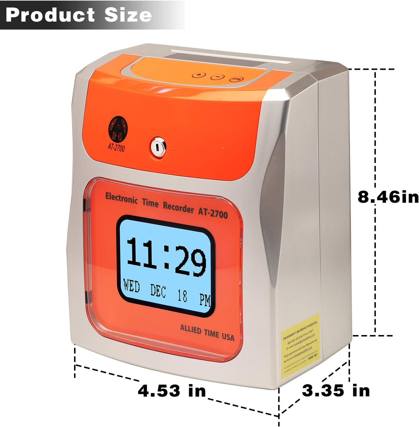 Touch Free Small Business Time Clock AT-2700