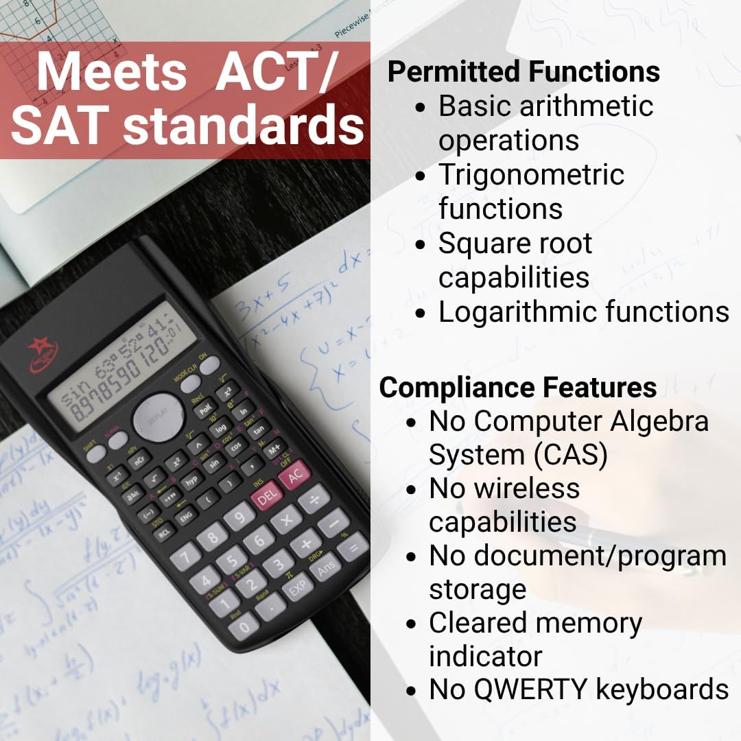 SC 216 Non Graphing Scientific Calculator for School by Red Star Tec (2 Pack Bundle)