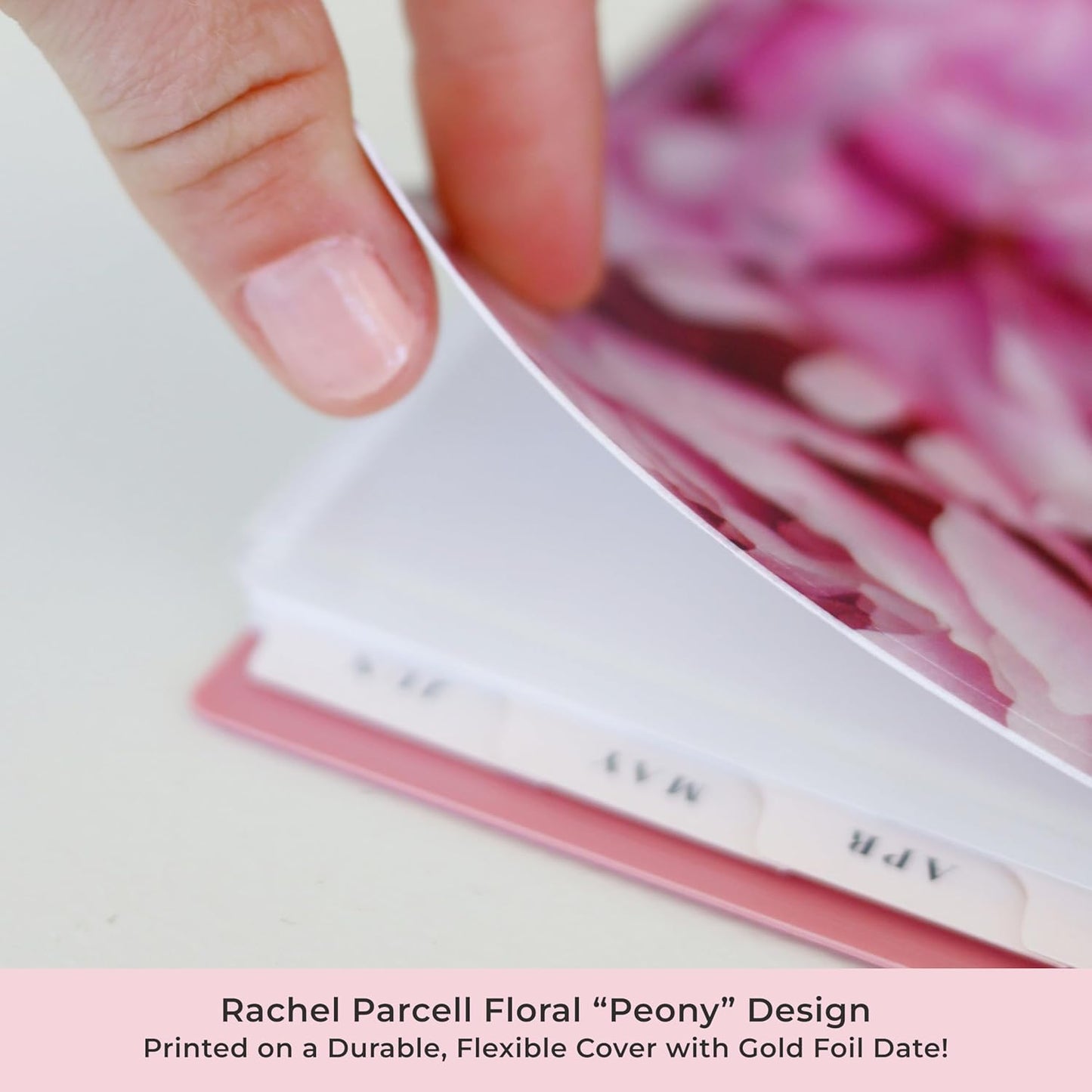 Blue Sky Rachel Parcell 2025-2026 Weekly and Monthly Academic Year Planner Calendar, July 2025 - June 2026, 8.5" x 11", Flexible Cover, Wirebound, Laminated Tabs, Storage Pocket, Includes Stickers, Peony