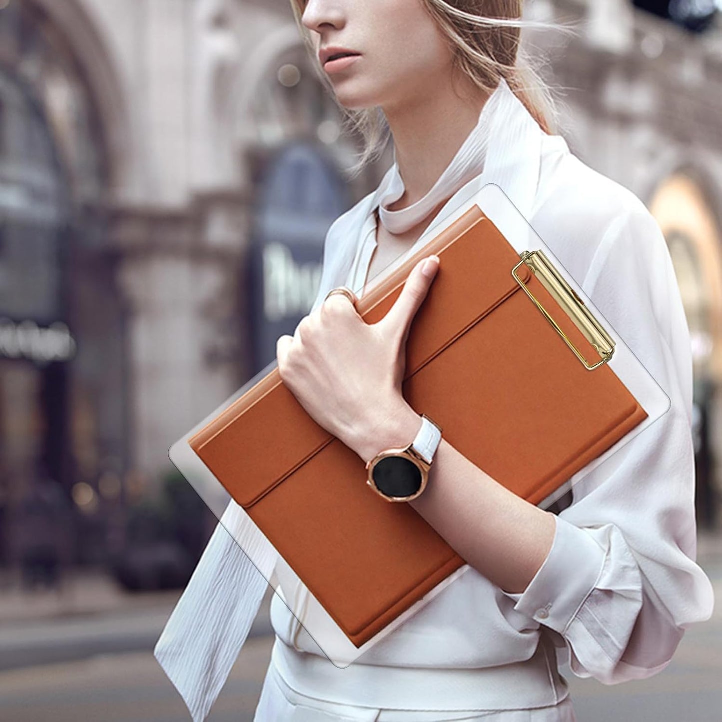 3 Pcs Thick Clipboards Clear Clipboard Acrylic Clipboard with Gold Clip Stylish A4 Size Clipboards for Office, School, and Home Use