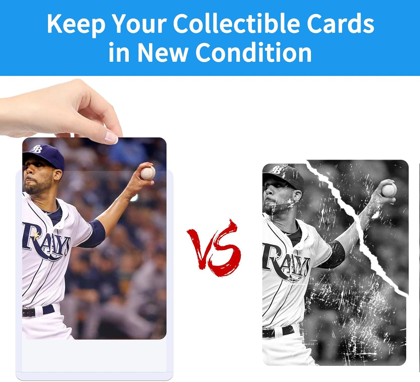 400Pcs Top Loaders for Cards (200Pcs Hard Plastic Card Holders & 200Pcs Penny Card Sleeves) 3" x 4" Toploaders, Card Protector Sleeves for Baseball Football Sports Cards, Standard Trading Cards