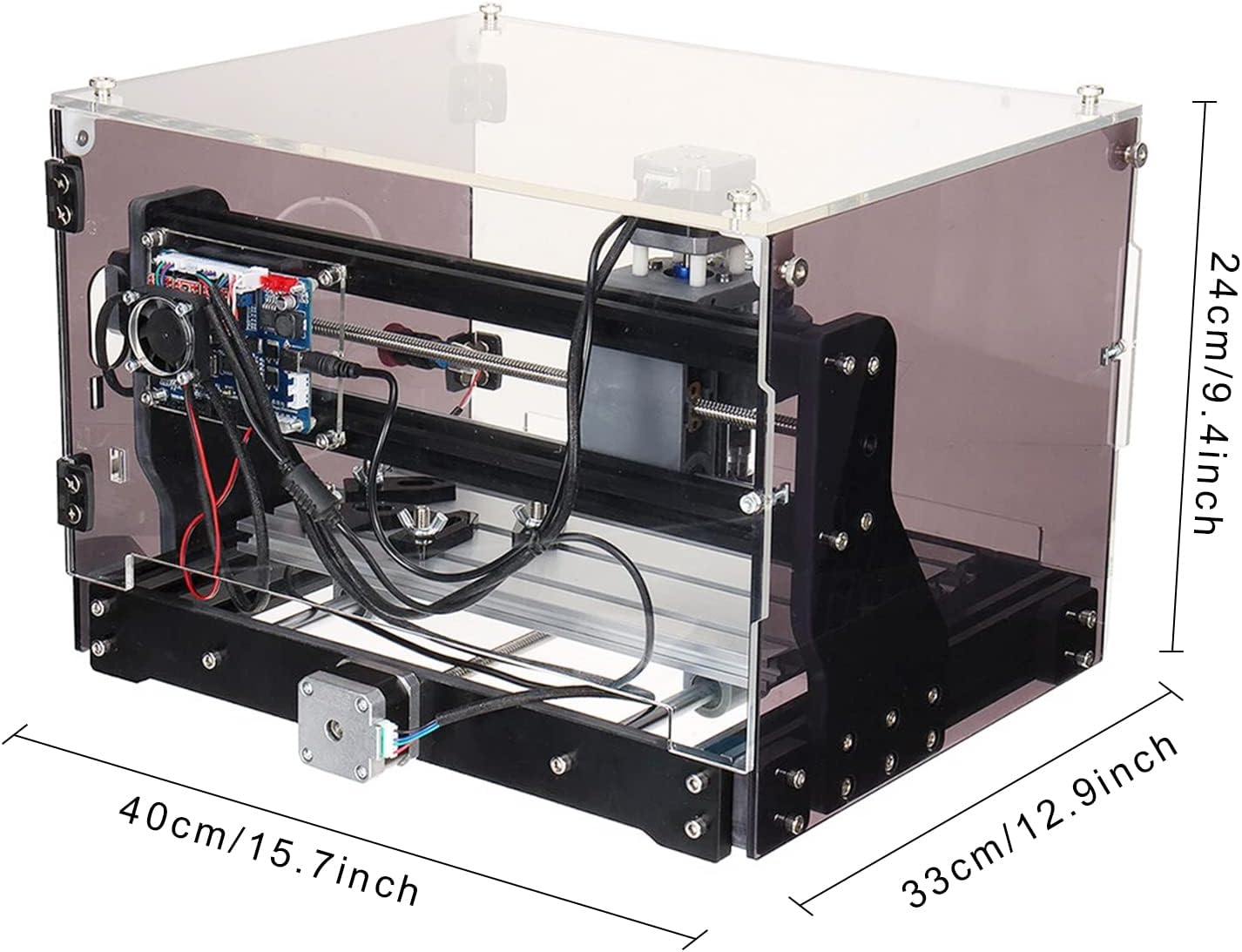 3 Axis 3D Desktop Mill Machine, 24V 5.6A Engraving Milling Machine with Installation Tools CNC Engraver Carving Milling Machine for Cutting Acrylic PVC PCB Plastic Wood 7000 or 9000 RPM