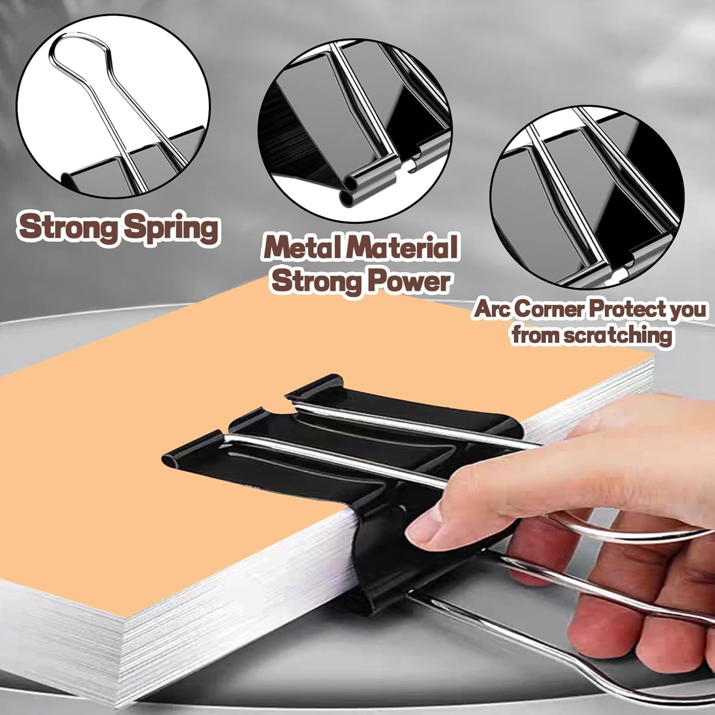 3 Inch Jumbo Binder Clips(36 Pack), Extra Large Binder Clips Heavy Duty Paper Clamps for Office and Home Supplies, Black