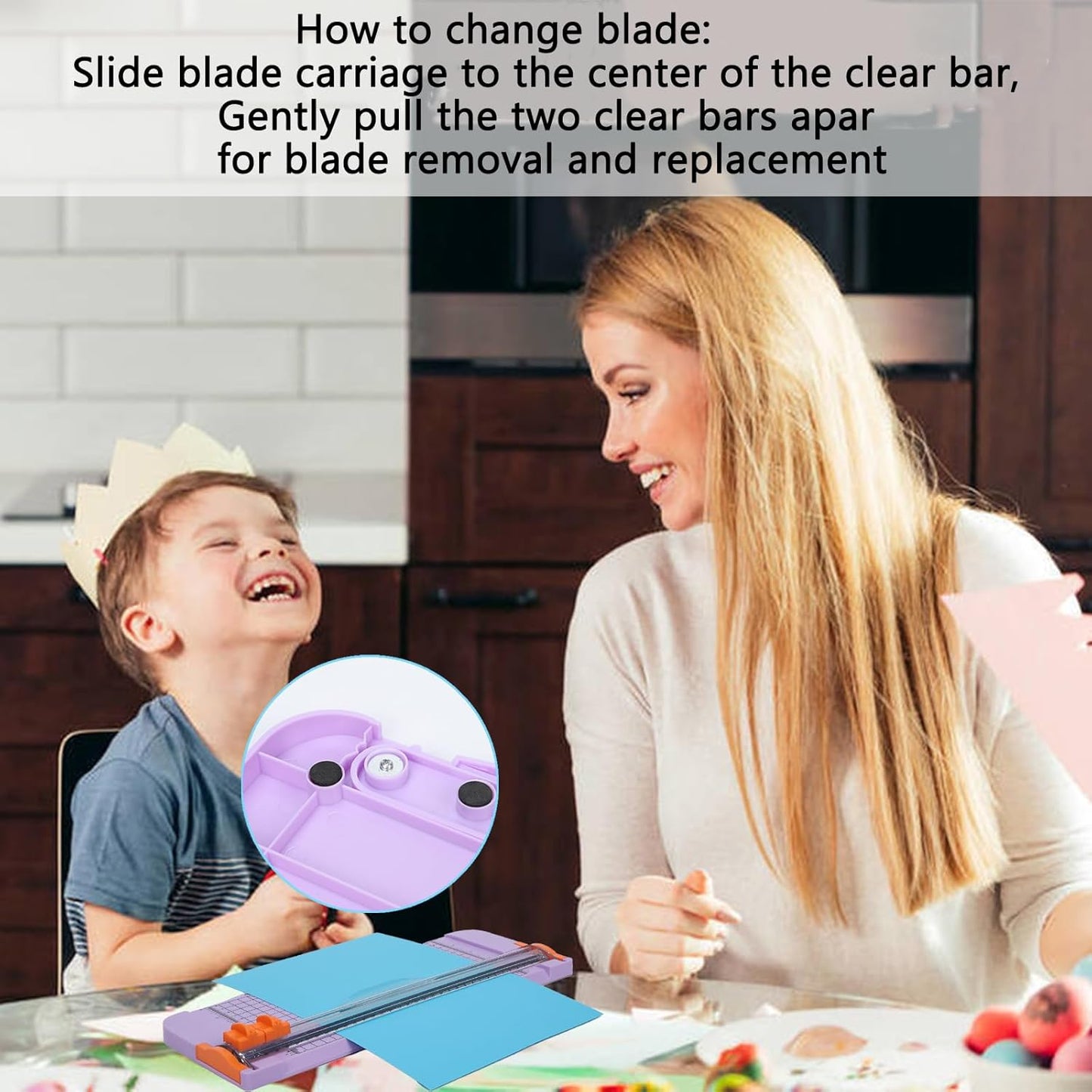 A4 Paper Cutter -12 Inch Paper Trimmer with 2pcs Replacement Blades with Safeguard Side Rulerfor Cut Gift Card,Coupon,Label, Cardstock,Photo