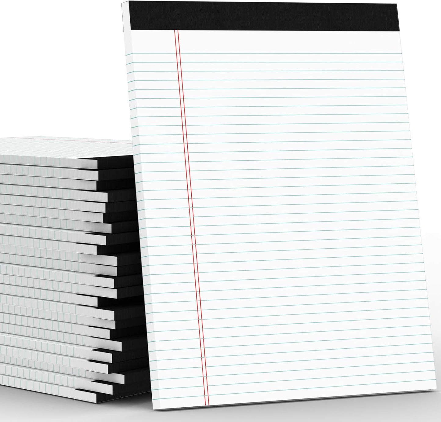 24 Pack White Legal Pads 8.5 x 11 Writing Note Pads College Ruled Writing Pads 8.5 x 11, Lined Paper Pads, 30 Sheet/Notepad, 38 Lines Perforated Notepads 8.5 x 11'' for School, Home, Office