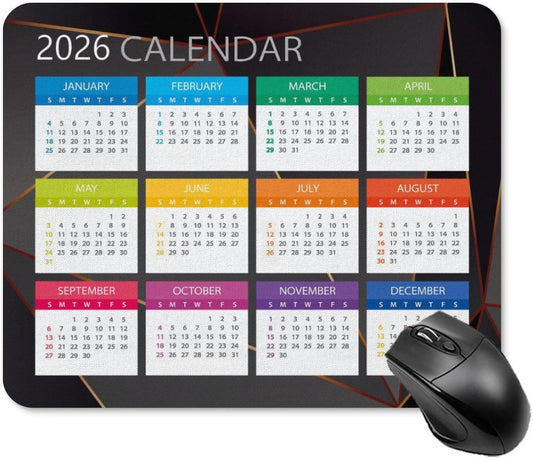 2026 Mouse Pad Calendar Computer Mouse Pads Calendars Non-Slip Rubber Desk Mat Mousepad Gaming Office Keyboard Mat