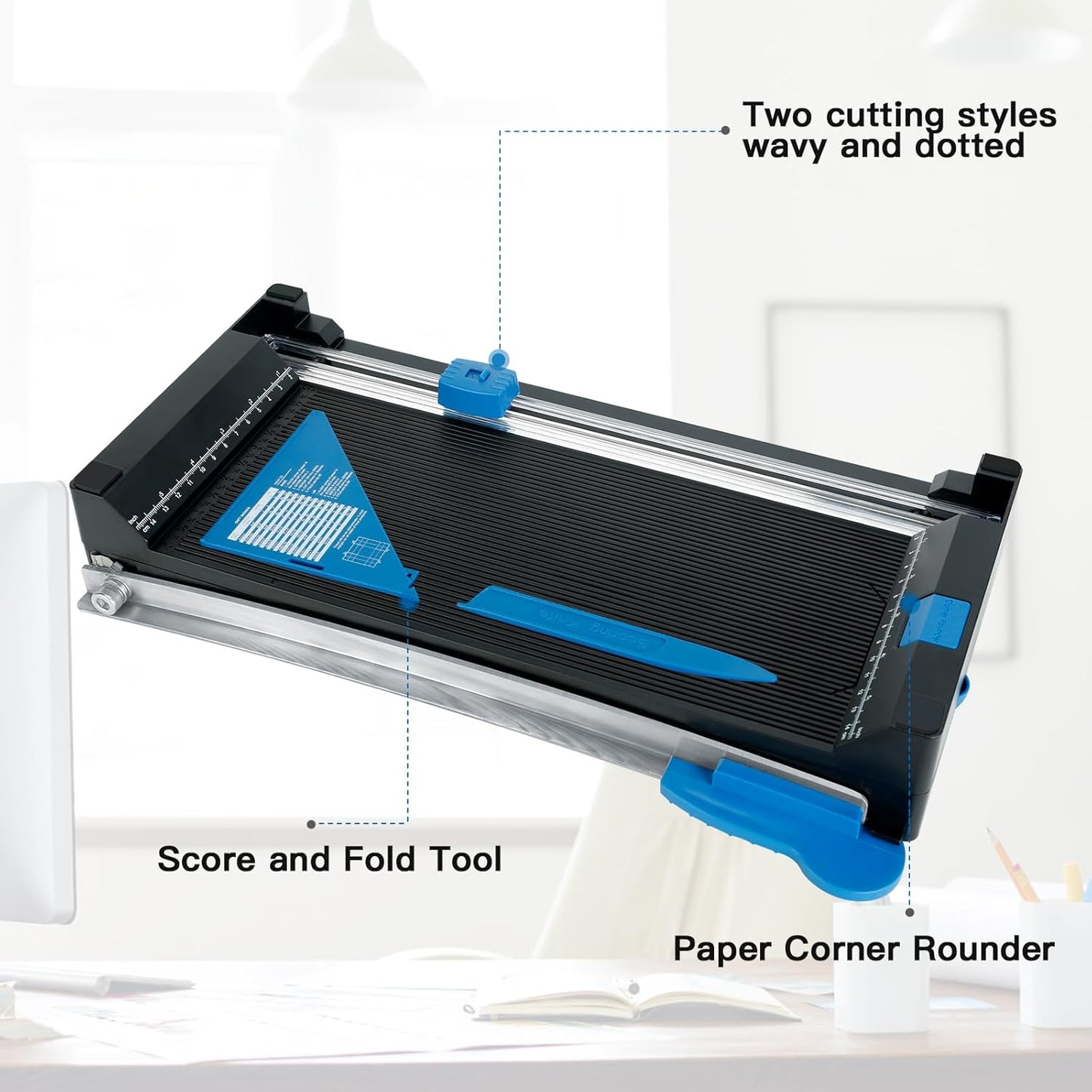 2-in-1 Paper Cutter Set – Guillotine & Rotary Paper Trimmer with Precision Grid, Safety Guard & Sharp Blade – Ideal for A4 Documents, Photos, Office & Craft Use