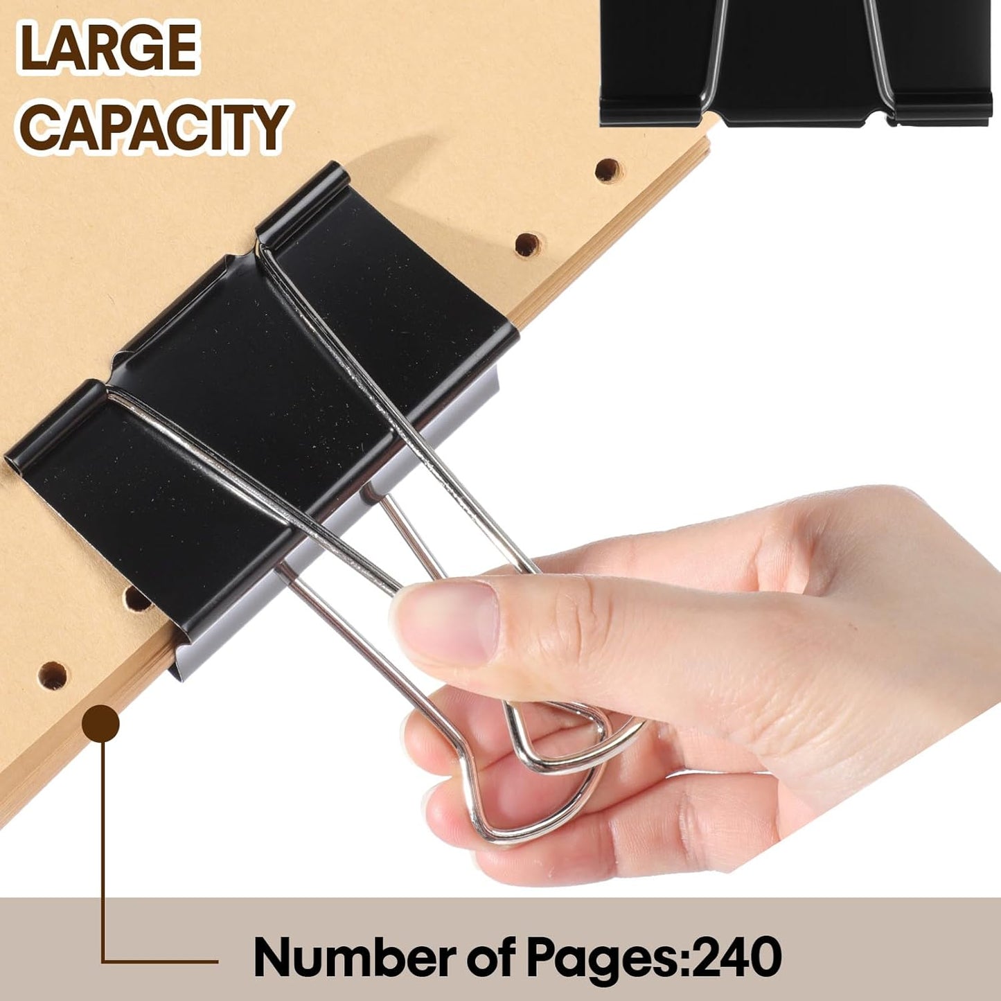 Jetec 50 Pcs 3 Inch Jumbo Binder Clips Extra Large Binder Clips Bulk Black Big Heavy Duty Metal Giant Large Paper Clamps for Office and Home Supplies Organization Kitchen Food Bags Drawing