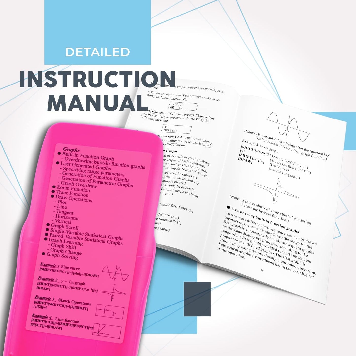 CATIGA Scientific Calculator with Graphic Functions, Multiple Modes with Intuitive Interface, Perfect for Beginner and Advanced Courses, High School or College, CS-121