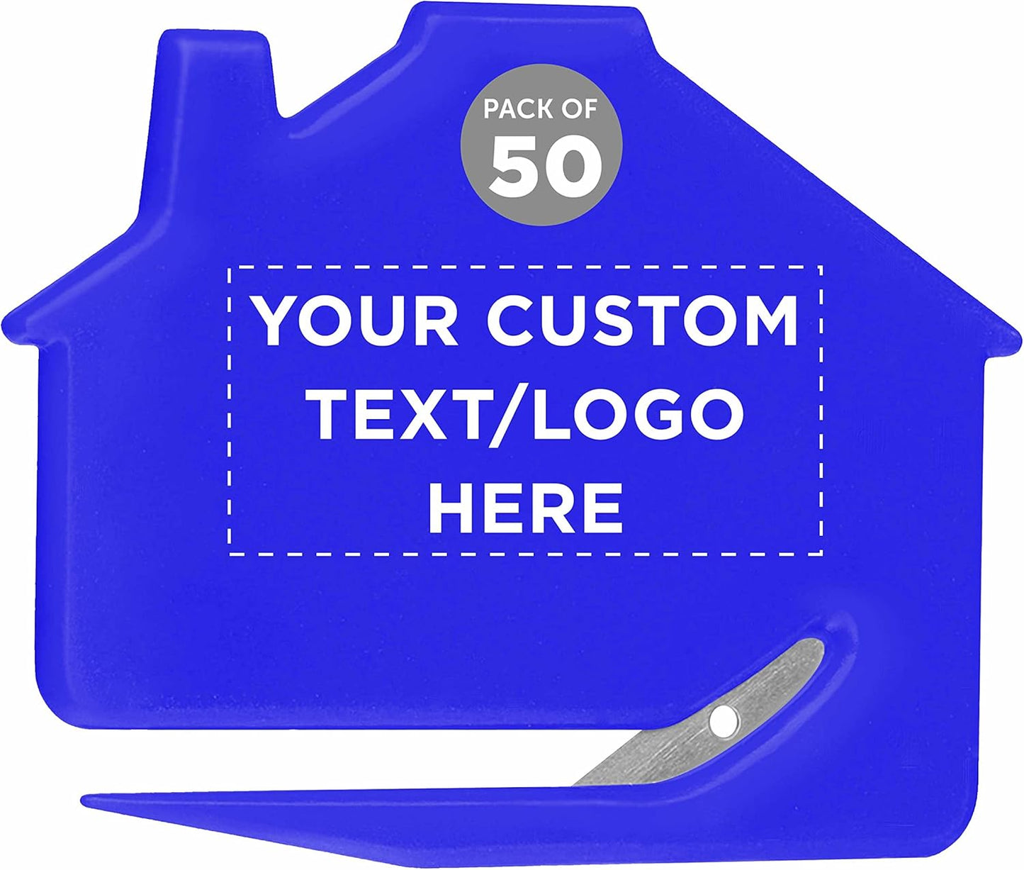Custom House Letter Openers Set of 50, Personalized Bulk Pack - Perfect for Home or Office - Blue